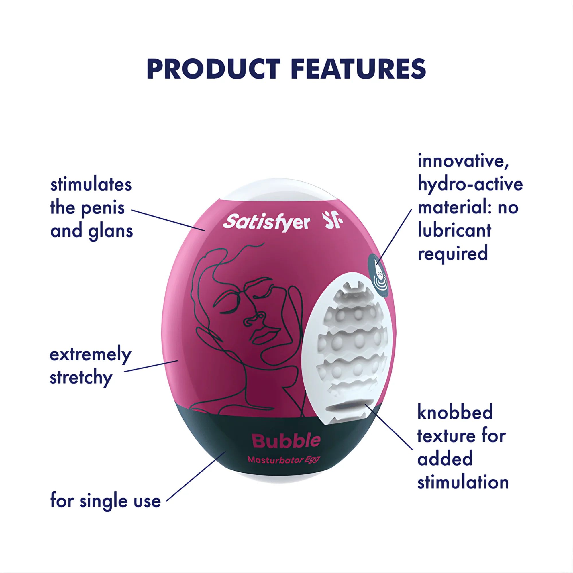 Satisfyer Masturbator Egg 3 Pack Set - Bubble