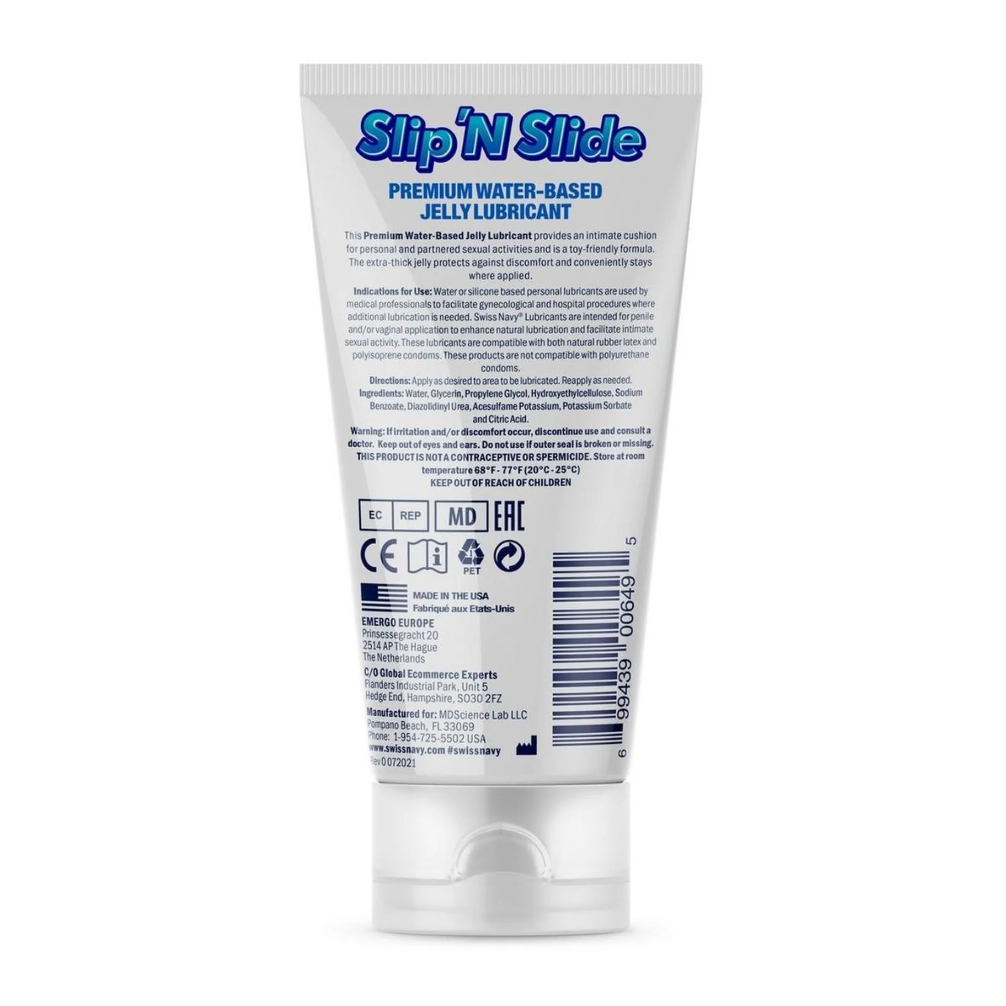 Swiss Navy Slip'N Slide Premium Jelly Water Based Lubricant