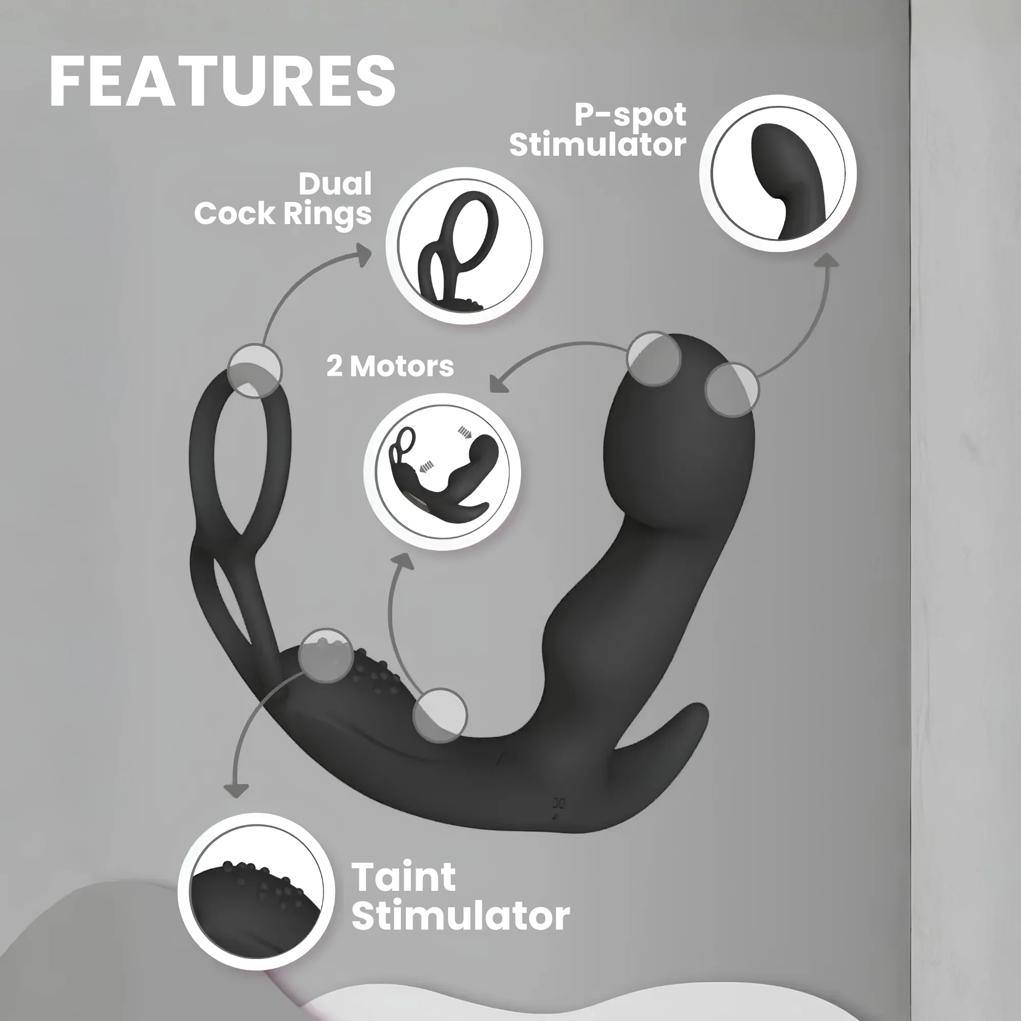 Prostate Curve Dual Ring - Remote Control Vibrating Prostate Massager