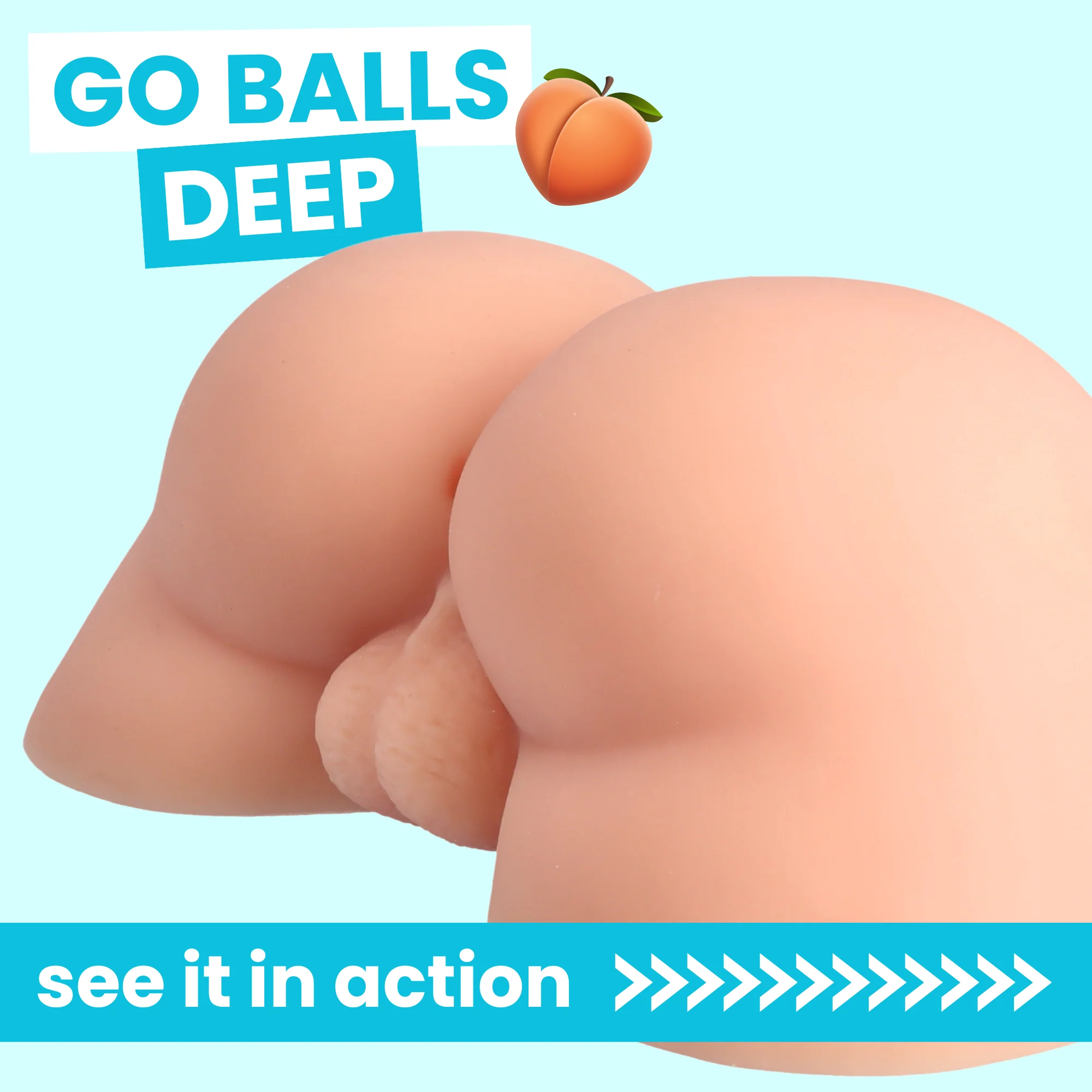 Doggy-Style Male Masturbator with Realistic Cheeks and Textured Tunnel
