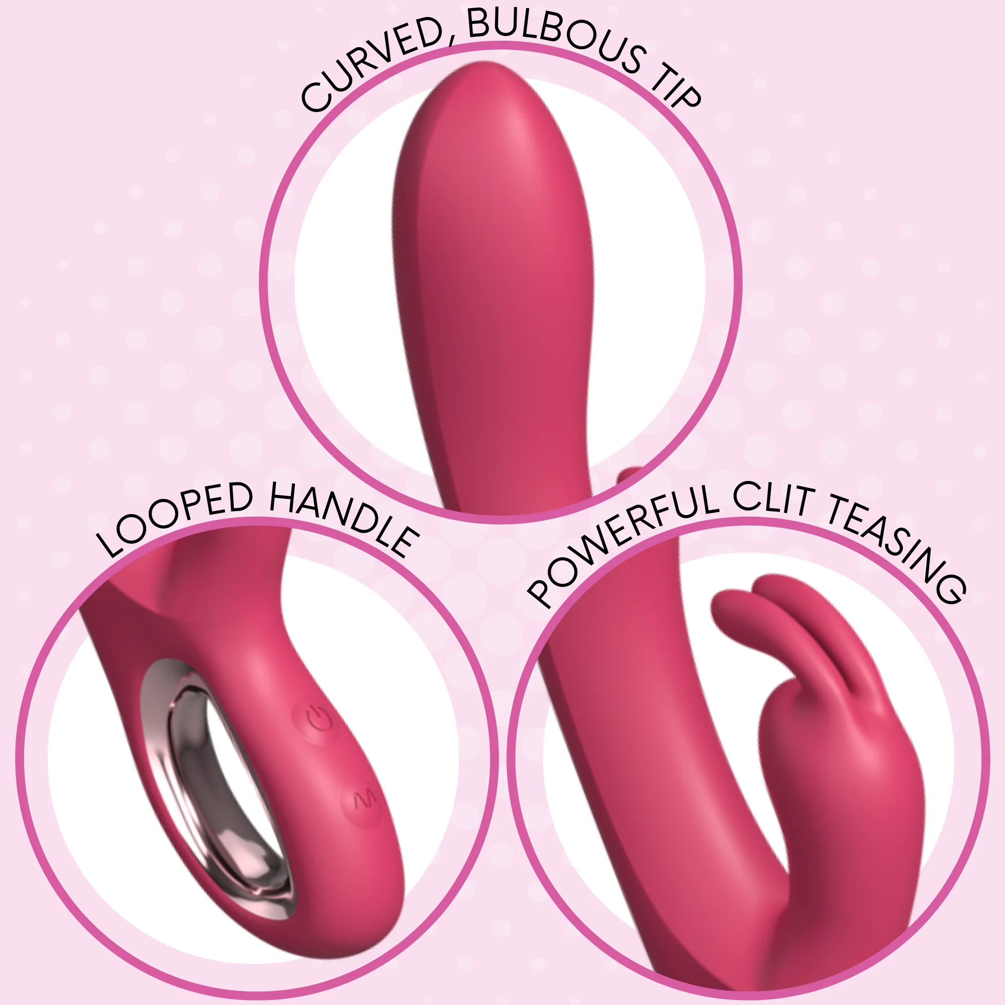 Red Rose Rabbit Bendable Silicone Vibrator with Dual Controls