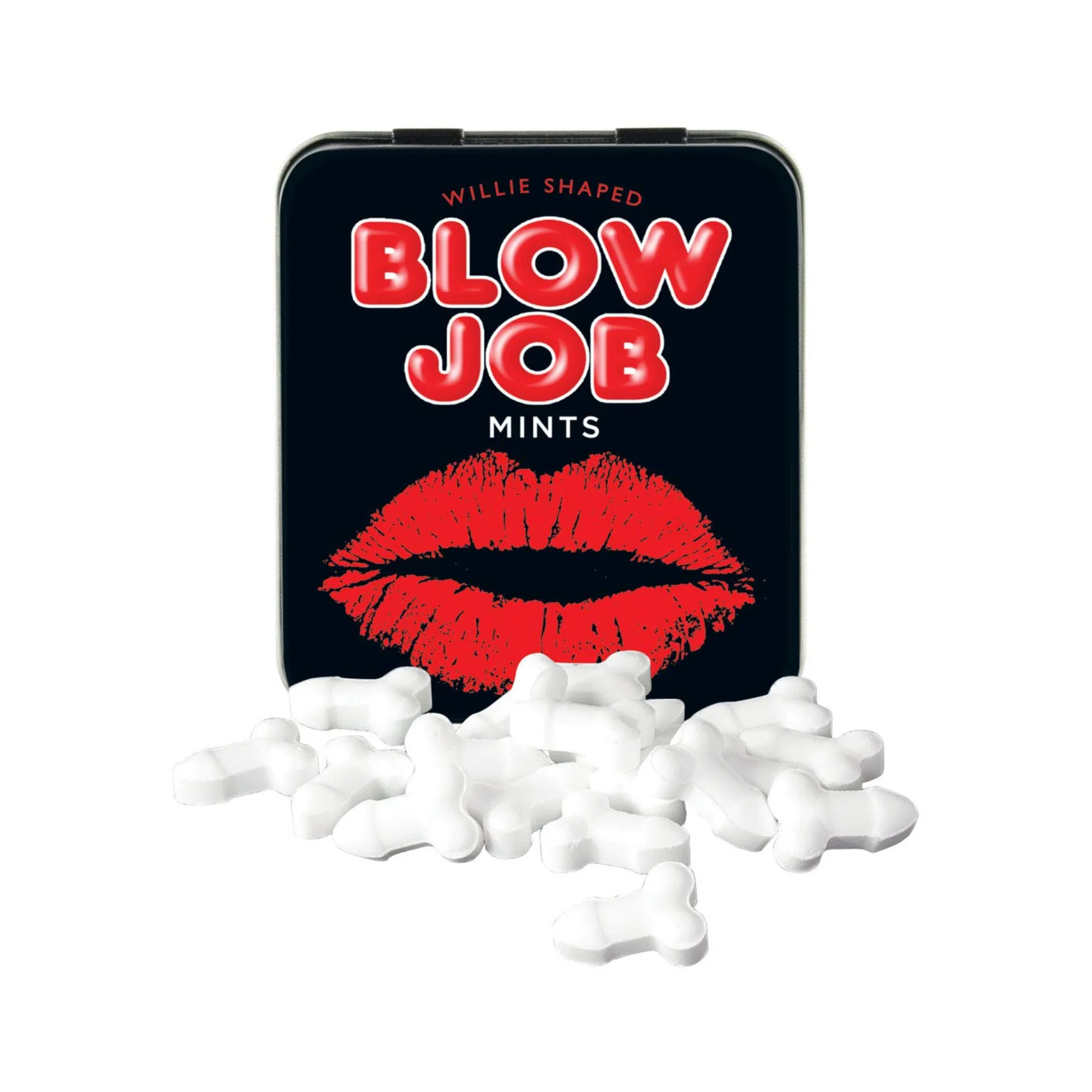 Willie-Shaped Blow Job Mints in a Pocket Tin, Cool Mint Flavor