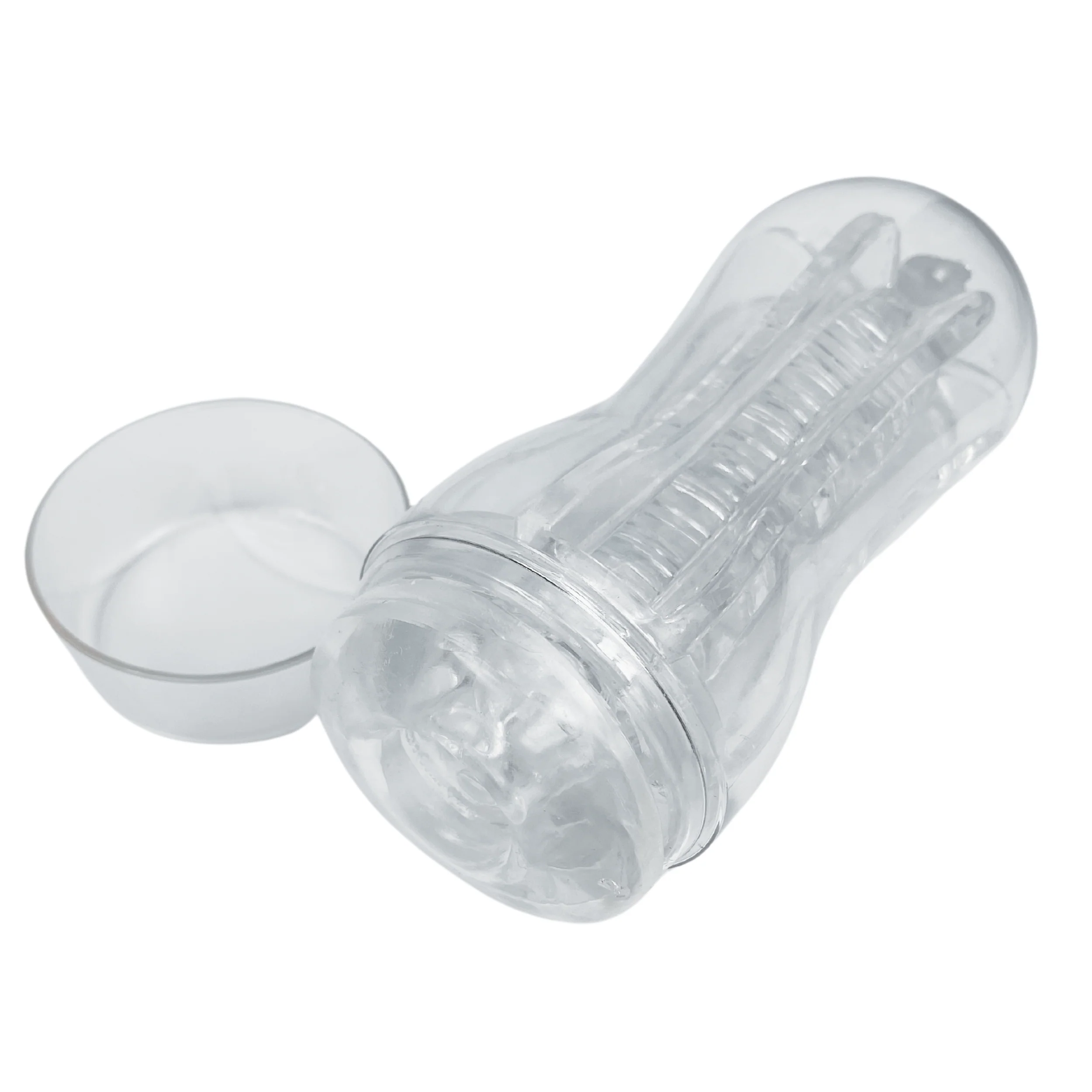Clear Sucking Masturbator with Pleasure Nubs and Discreet Storage Cup