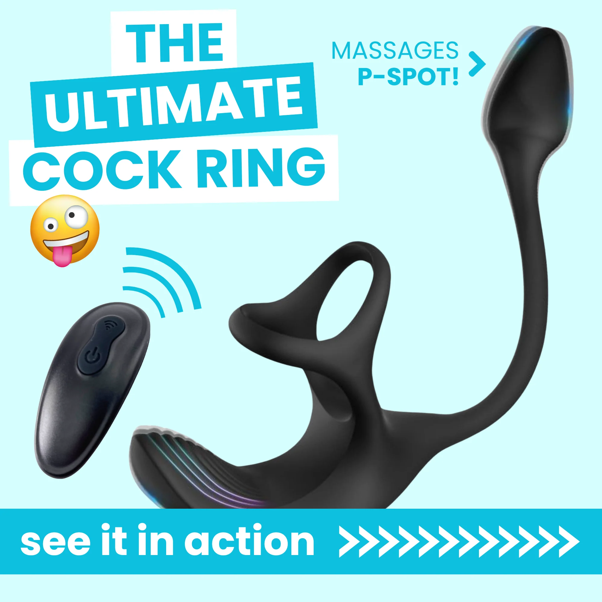 Triple Stimulating Vibrating Silicone Cock Ring with Remote - Penis, Scrotum, and Anal Vibes!