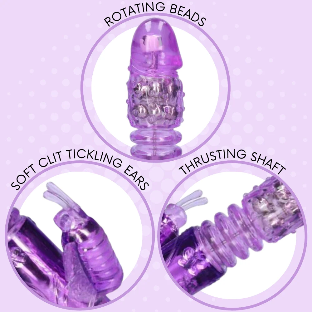 Aura Butterfly Thrusting and Rotating Dual-Action Vibrator