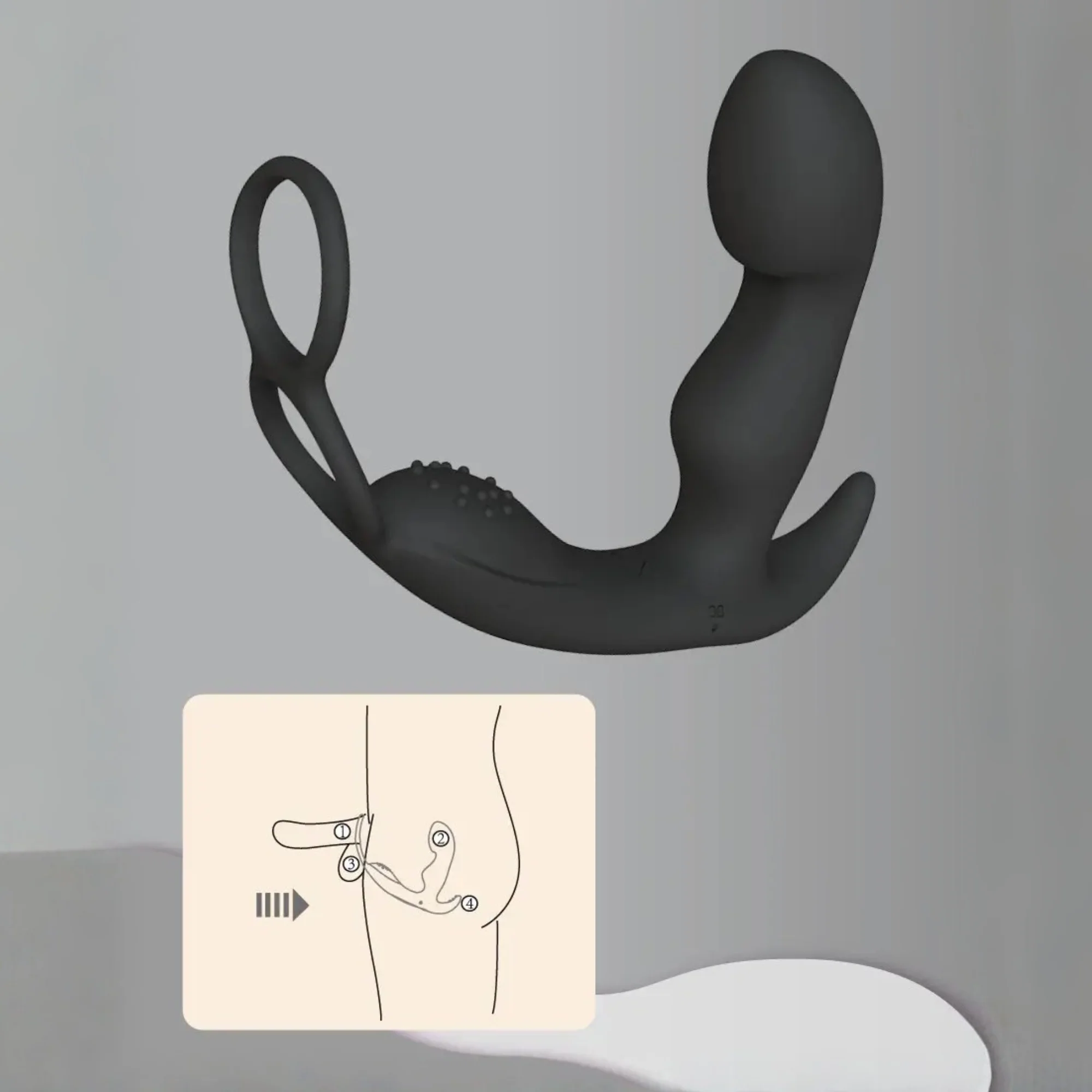 Prostate Curve Dual Ring - Remote Control Vibrating Prostate Massager