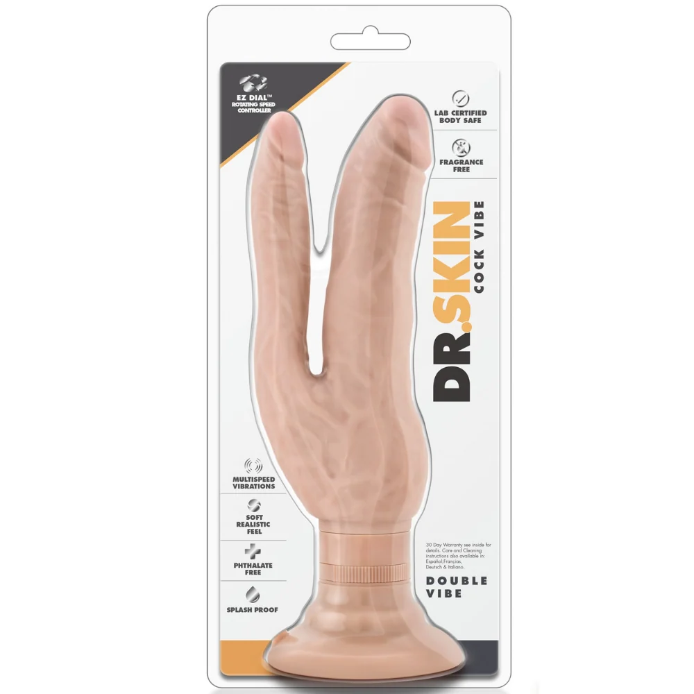 Dr. Skin 7 Inch 双插入吸盘假阳具