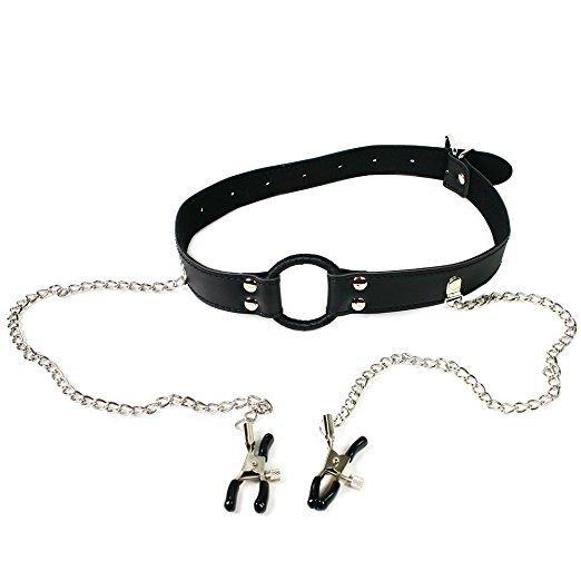 Harness with Gag & Nipple Clamps Set for Small to Medium Bodies