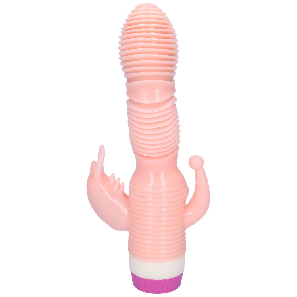 Rippled Triple Stimulating Power Vibrator for Clitoral, G-Spot and Anal Play