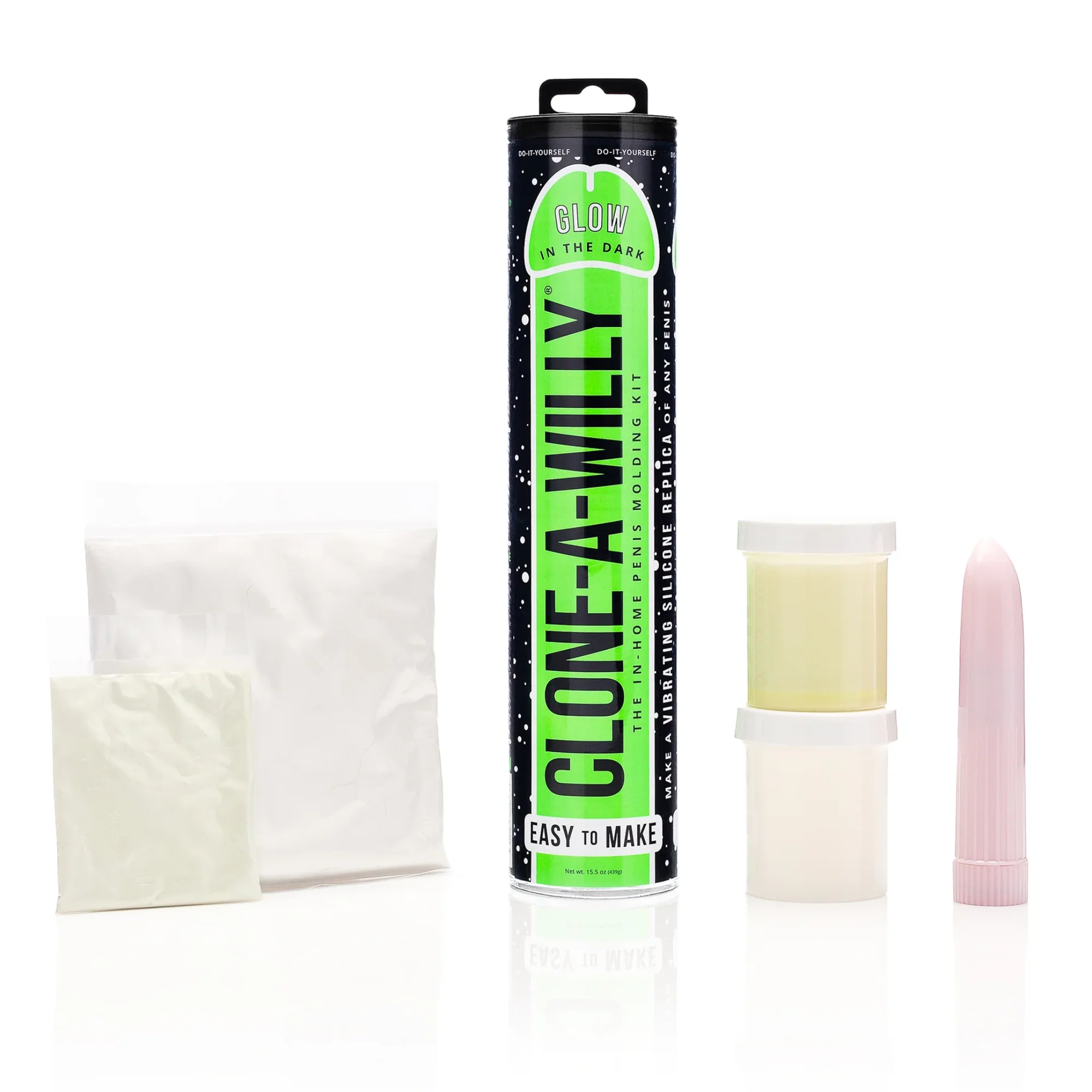 Glow In The Dark Clone-A-Willy Penis Molding Kit with Vibrator