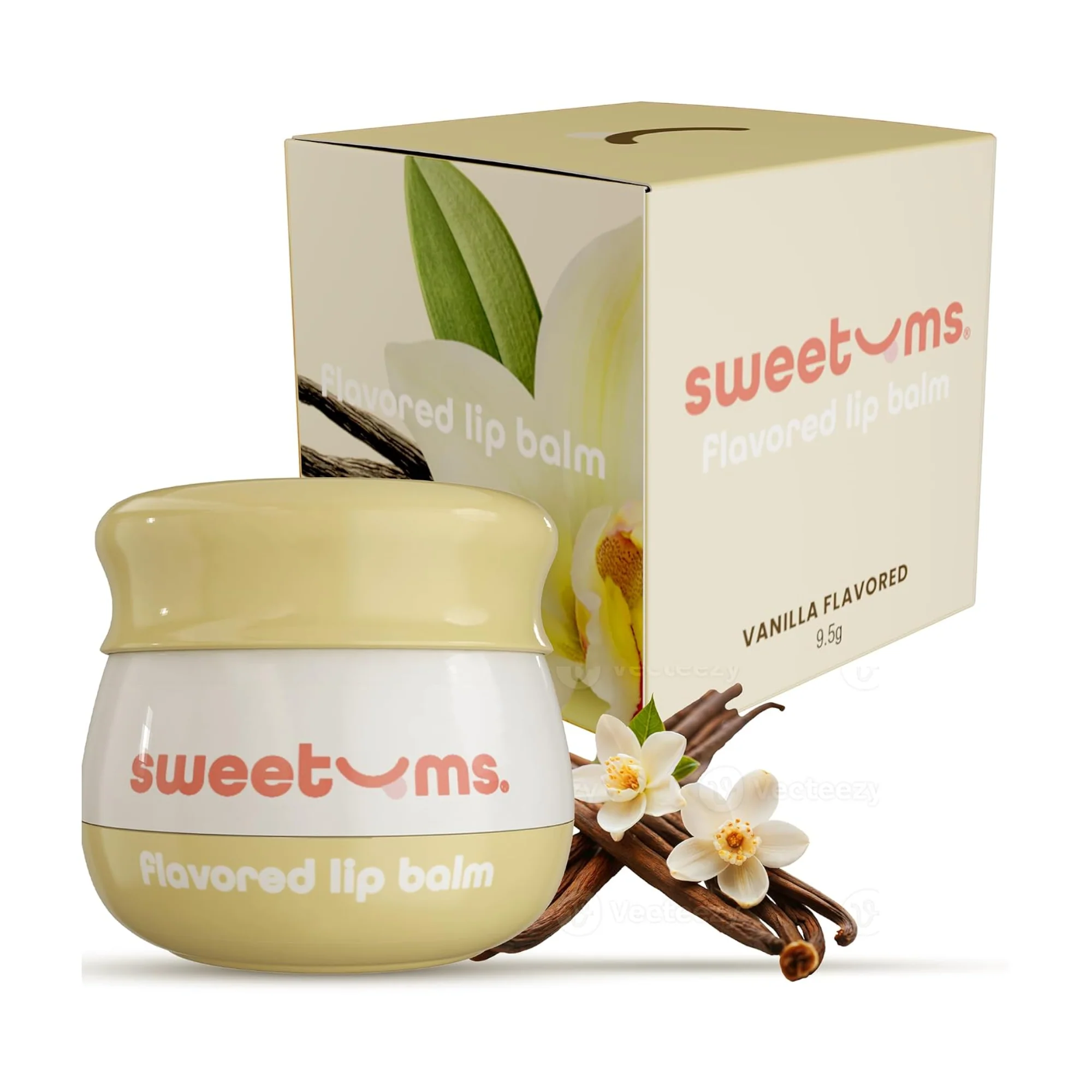 Sweetums Flavored Lip Balm in Peach, Vanilla and Sweet Cherry
