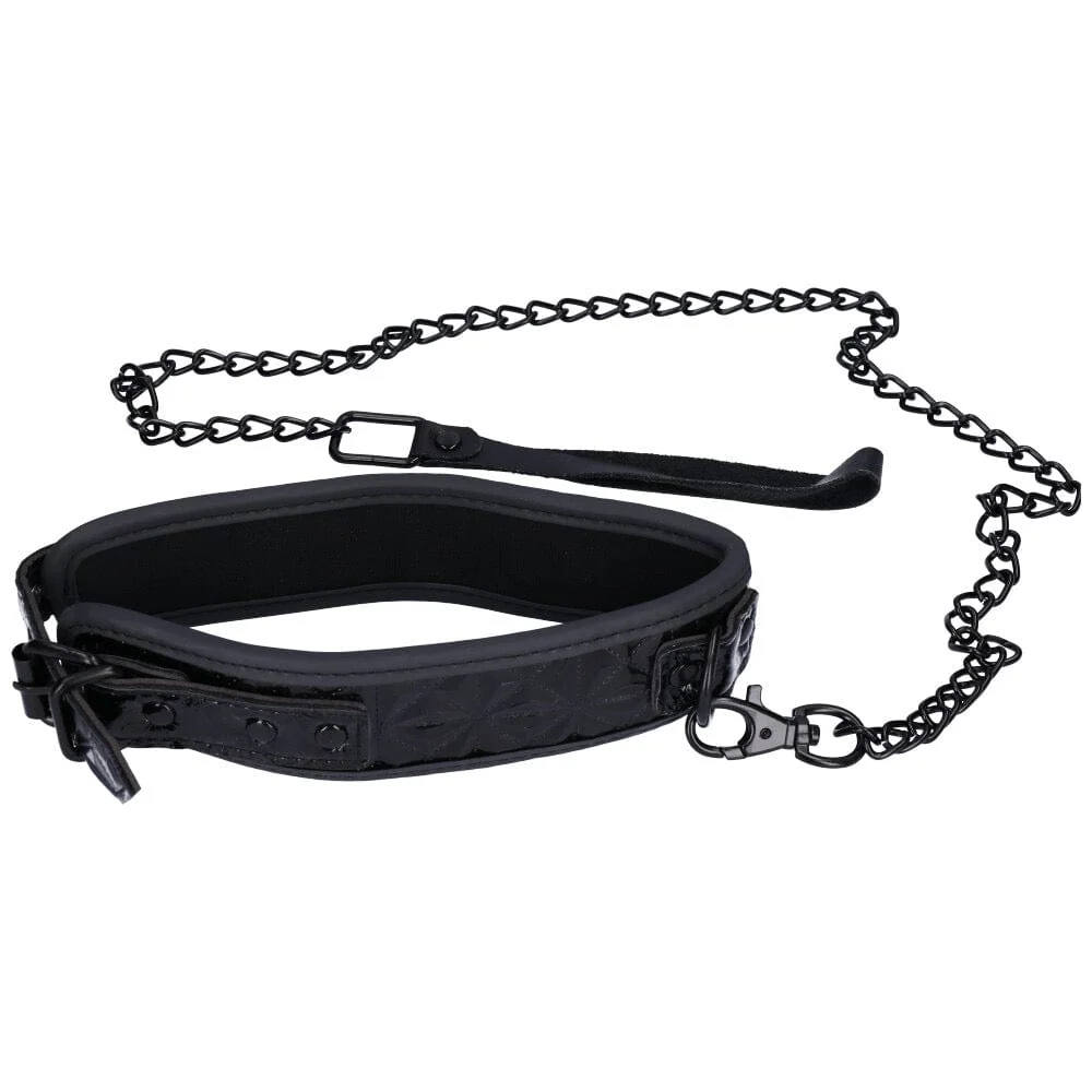 Dark Amour Fetish Leather Collar and Leash Set