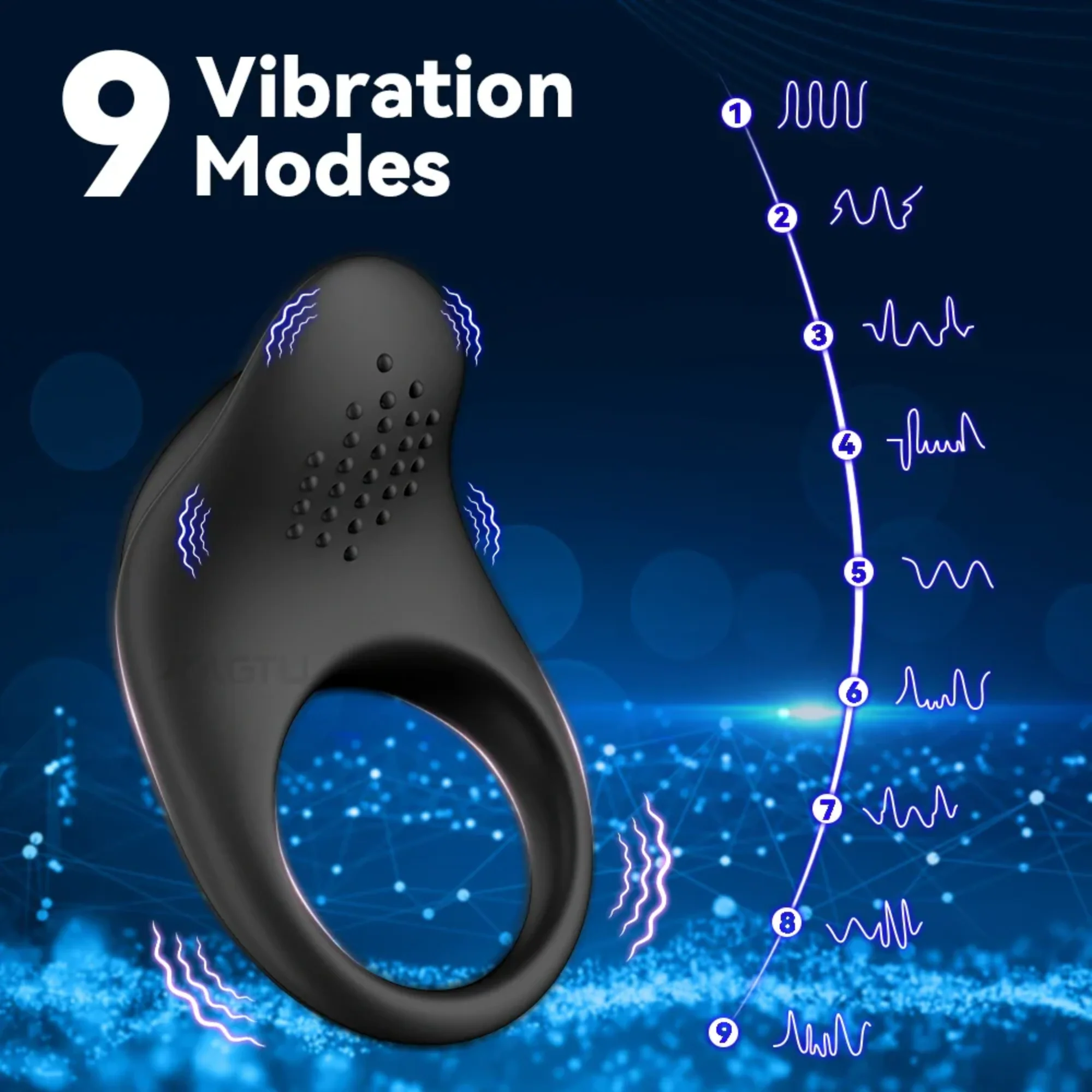 Silicone Vibrating Teasing Cock Ring - App Controlled Partner Vibes!