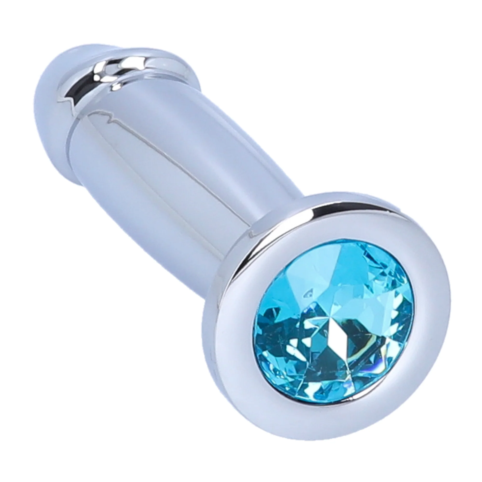 Penis Shape Metal Anal Plug Dildo With Jeweled Base