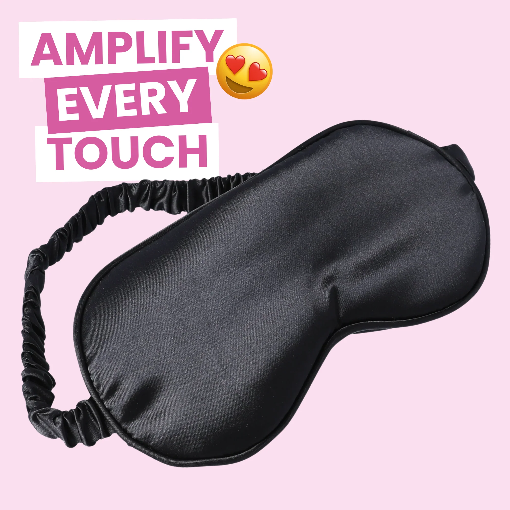 Black Satin Bondage Mask with Stretchy Elastic Strap