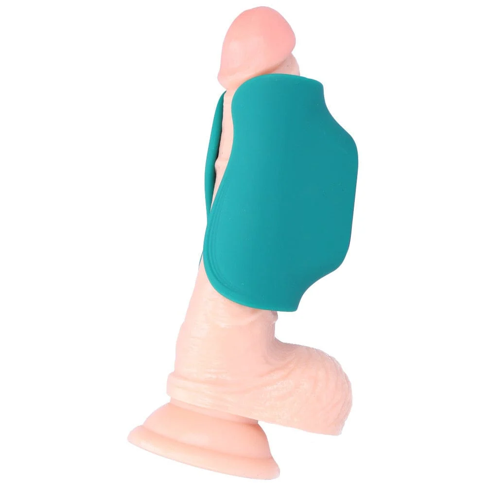 Vibrating Ribbed Silicone Penis Gripper Stroker for Rechargeable Solo and Couples Play