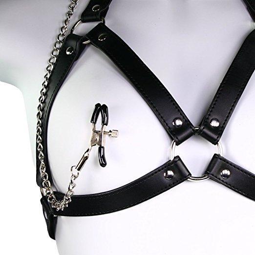 Harness with Gag & Nipple Clamps Set for Small to Medium Bodies