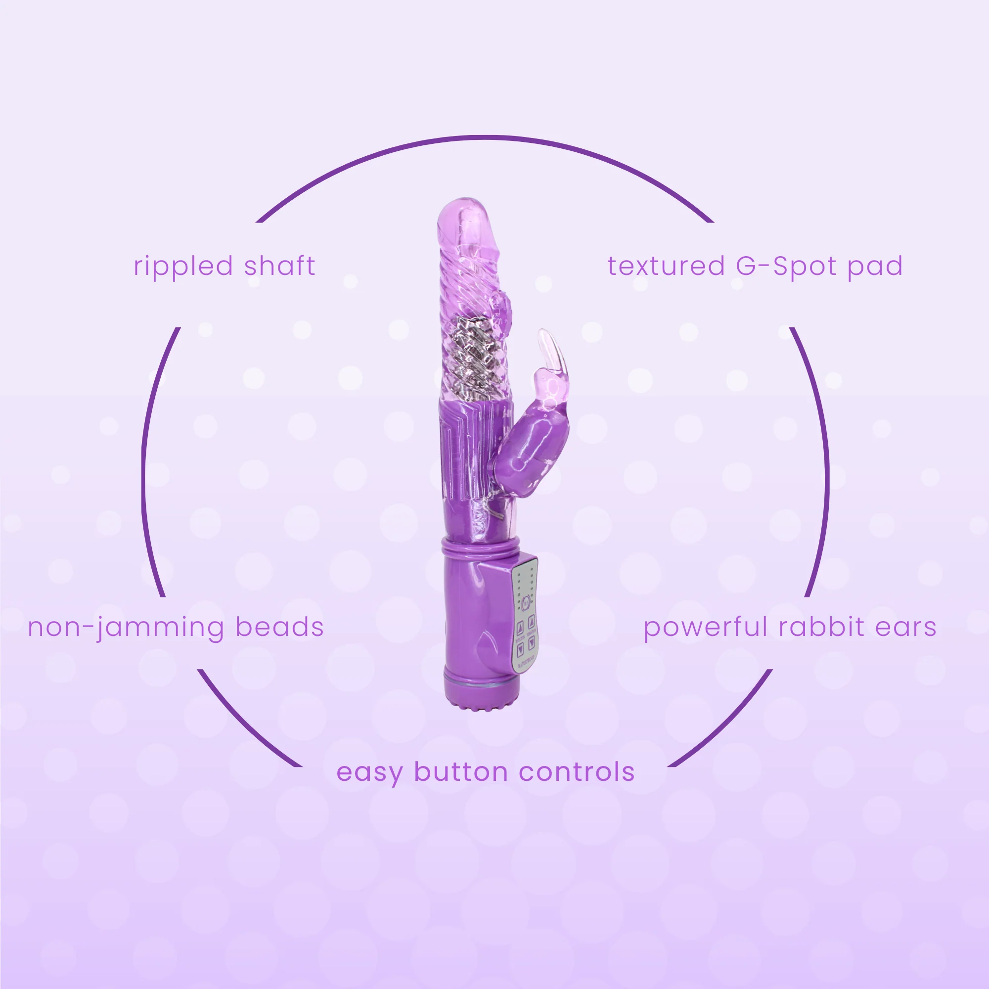 9 Inch Rotating Orgasm Rabbit Vibrator with 36 Vibration Patterns