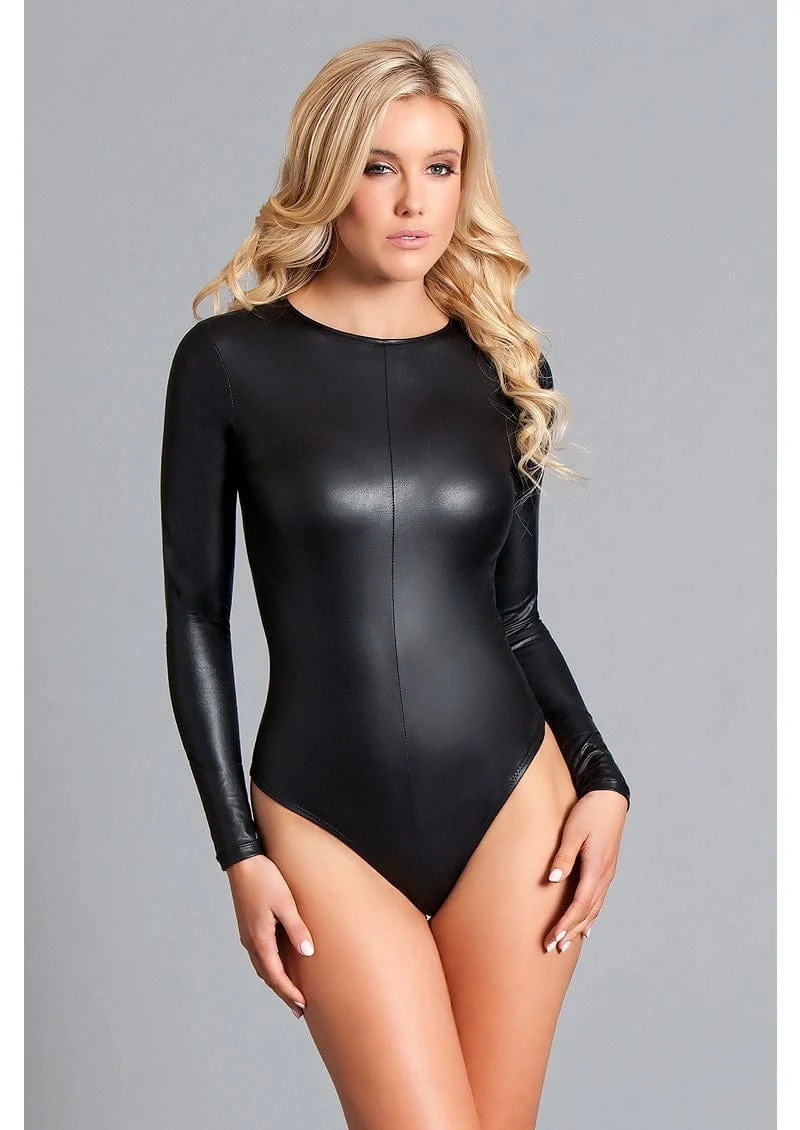 Viola Bodysuit in Faux Leather by BeWicked