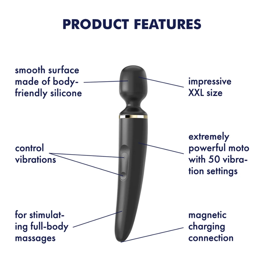 Satisfyer Wand-er Woman 硅胶充电按摩器，10 种律动
