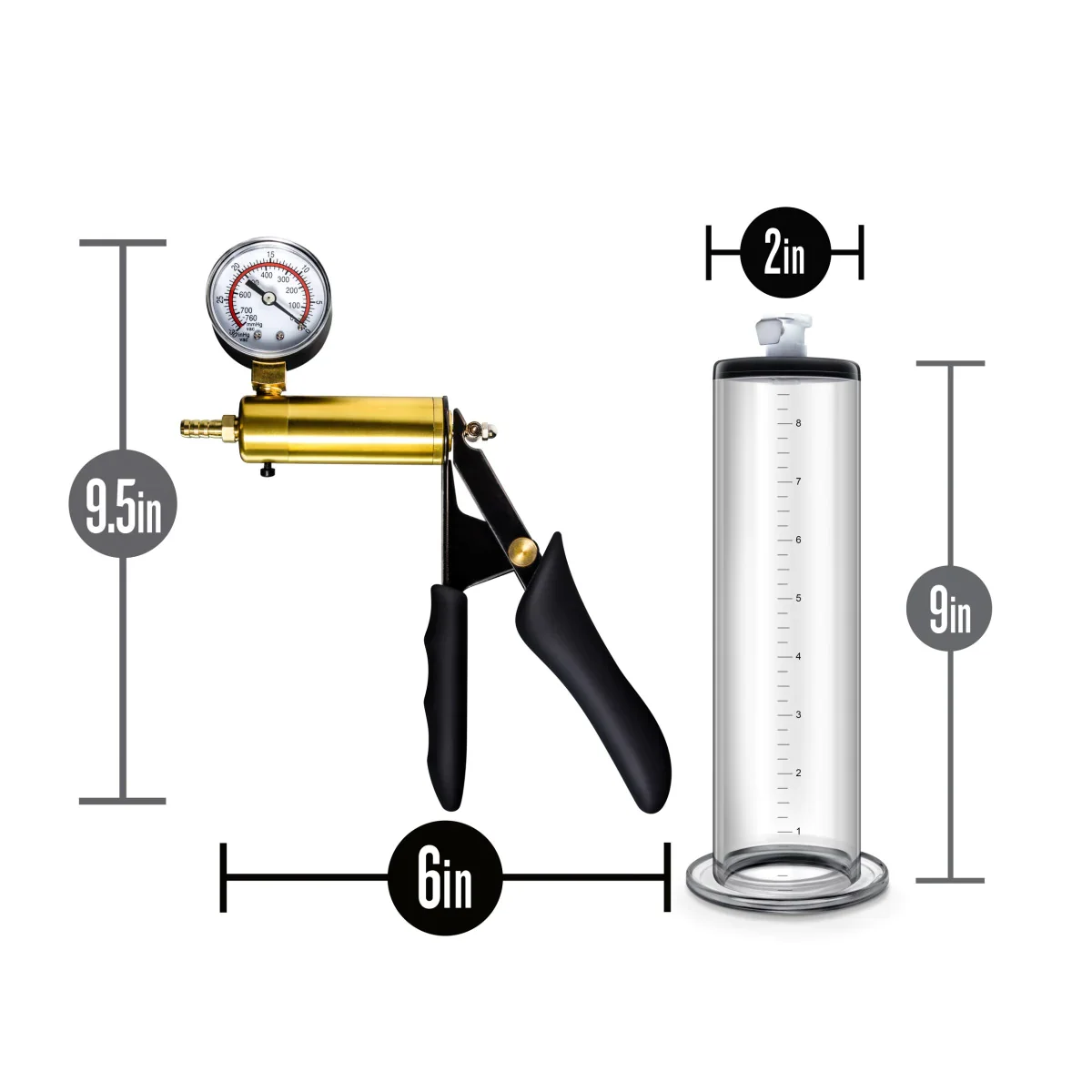 Performance VX6 Vacuum Penis Pump with Brass Pistol & Pressure Gauge