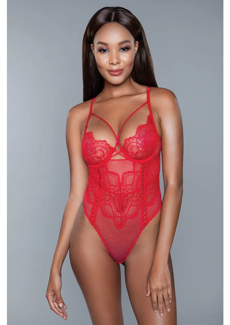 Brenda Lace Bodysuit with Thong Cut and Underwire Cups