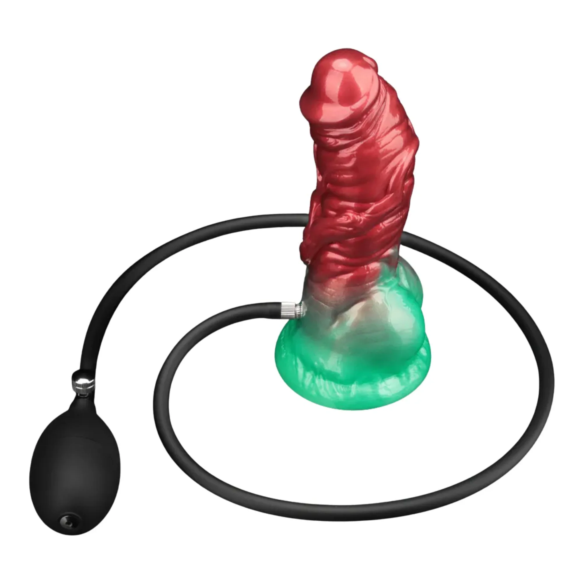 Inflatable Fantasy Dildo with Squeeze Pump for Stretching and Gaping