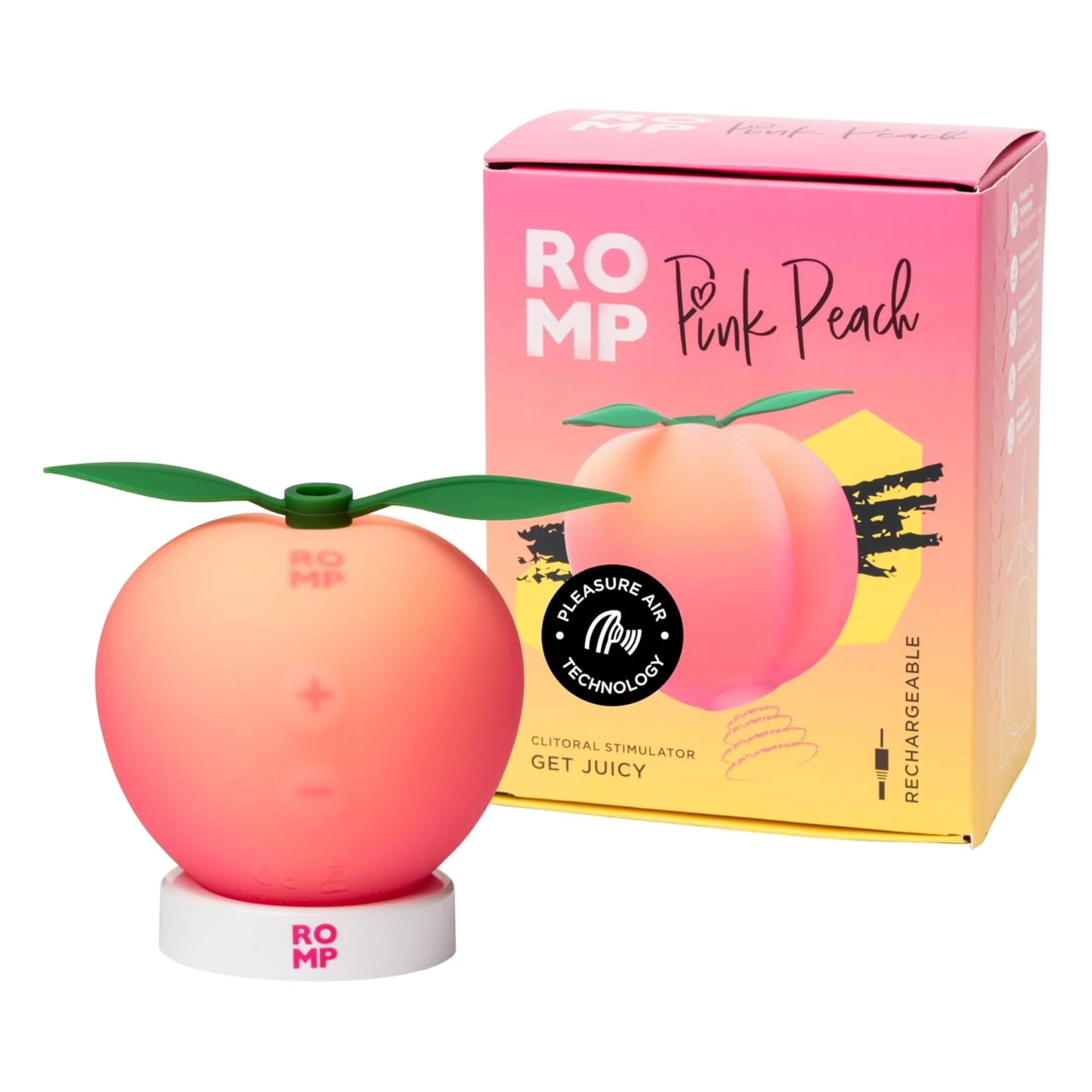 Romp Pink Peach Air Pulse Clit Stimulator with 14 Levels