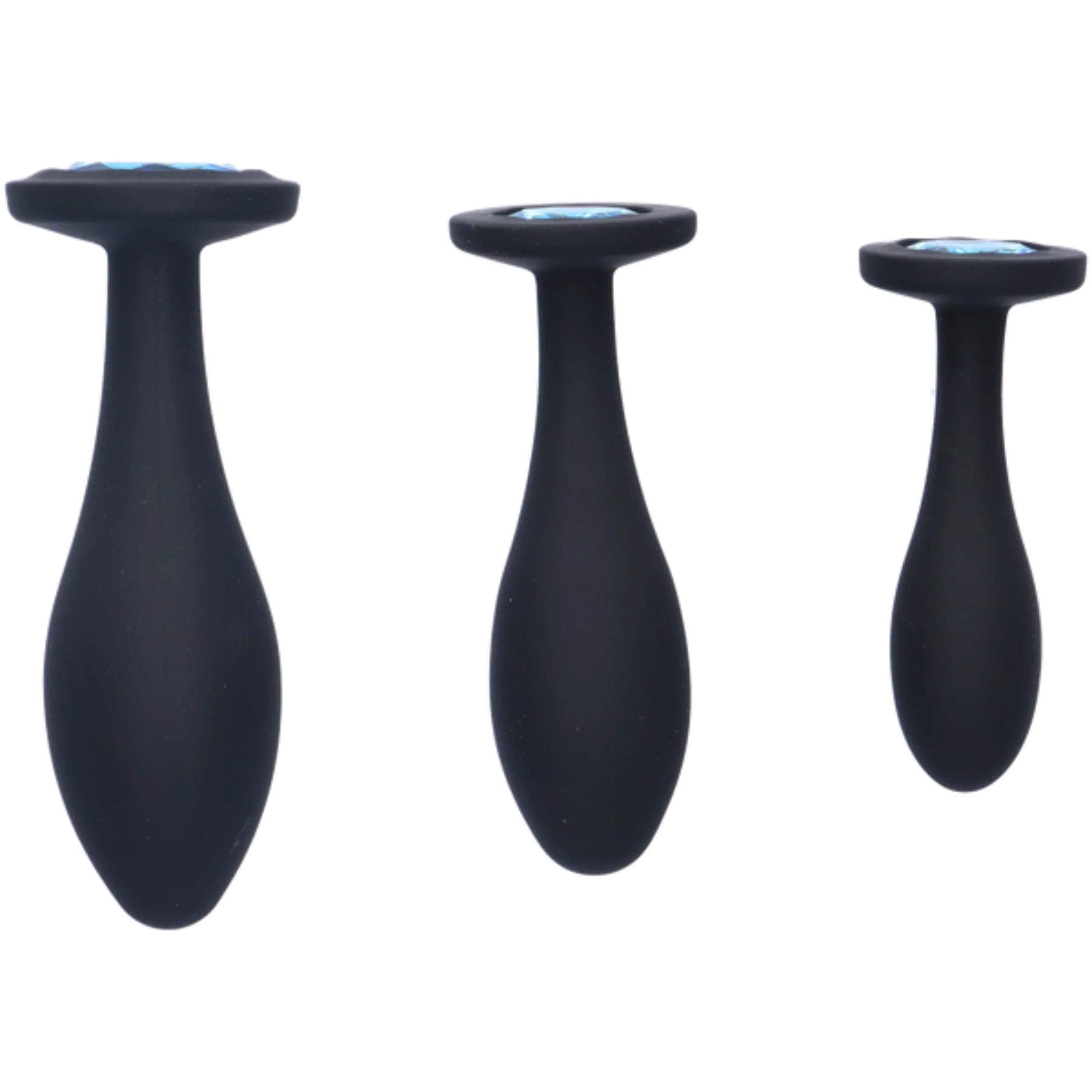 Bulbed Silicone Jewel Butt Plug With Removable Double-Sided Gem