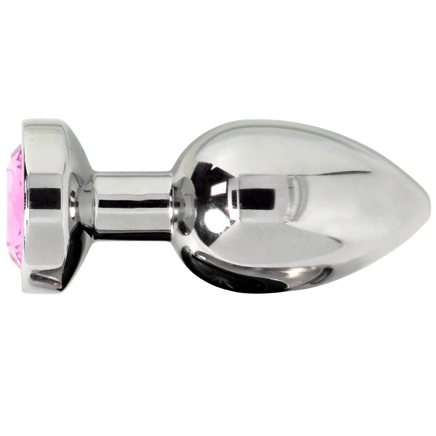Pink Jewel Metal Weighted Anal Plug for Backdoor Play