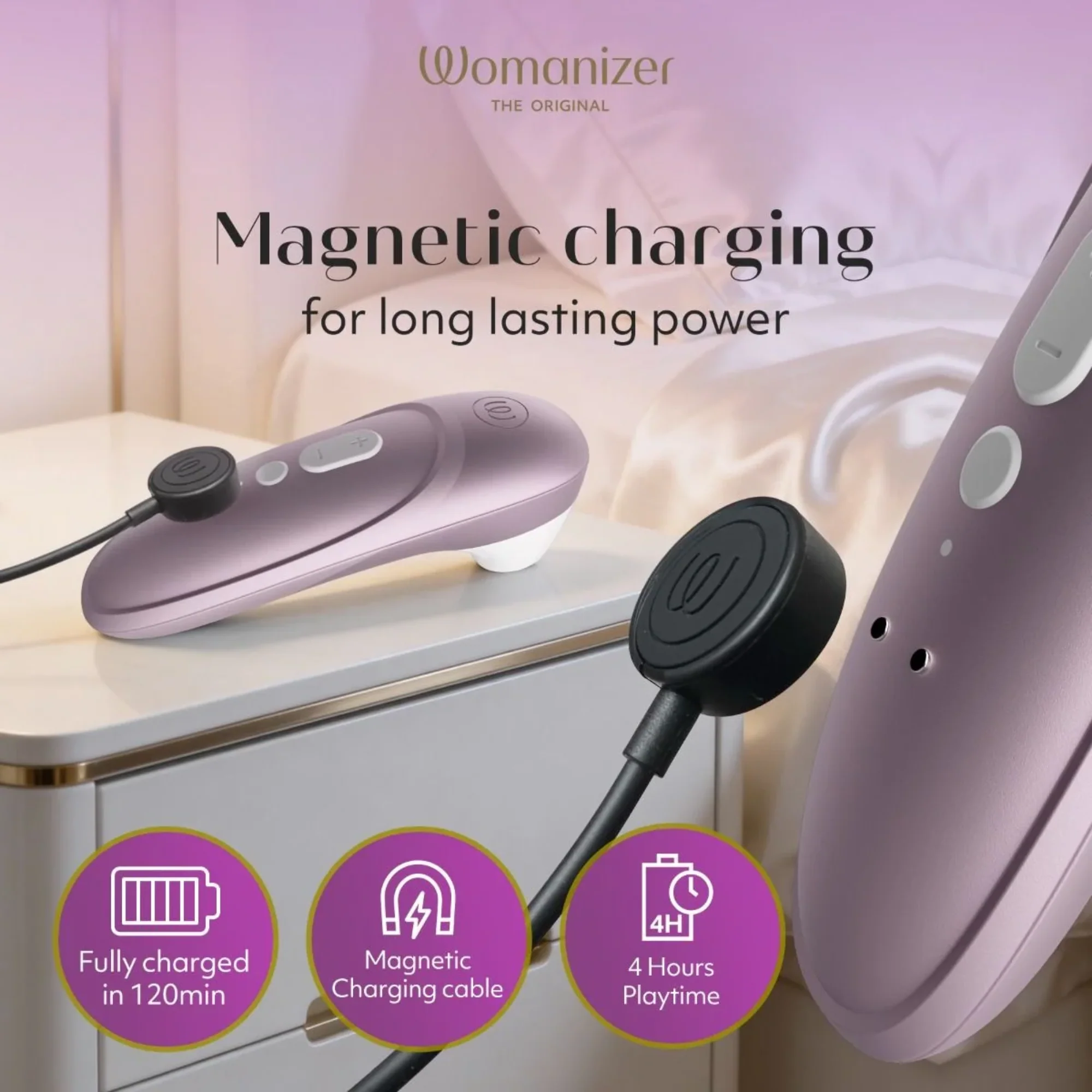 Womanizer Pro Rechargeable Silicone Air Pulse Clit Stimulator