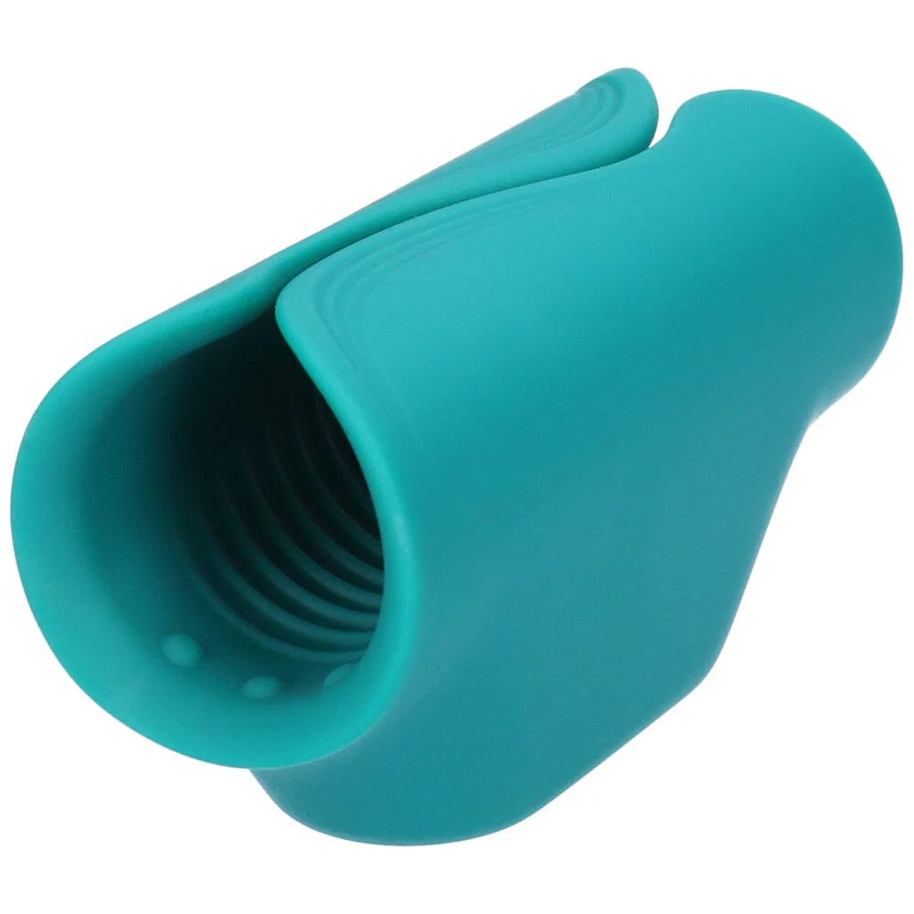Vibrating Ribbed Silicone Penis Gripper Stroker for Rechargeable Solo and Couples Play