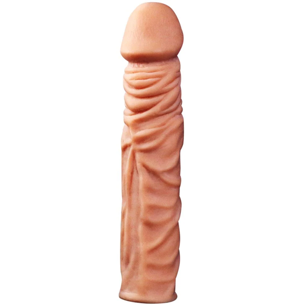 Realistic 1.5 Inch Penis Extender with Veined Texture for Couples
