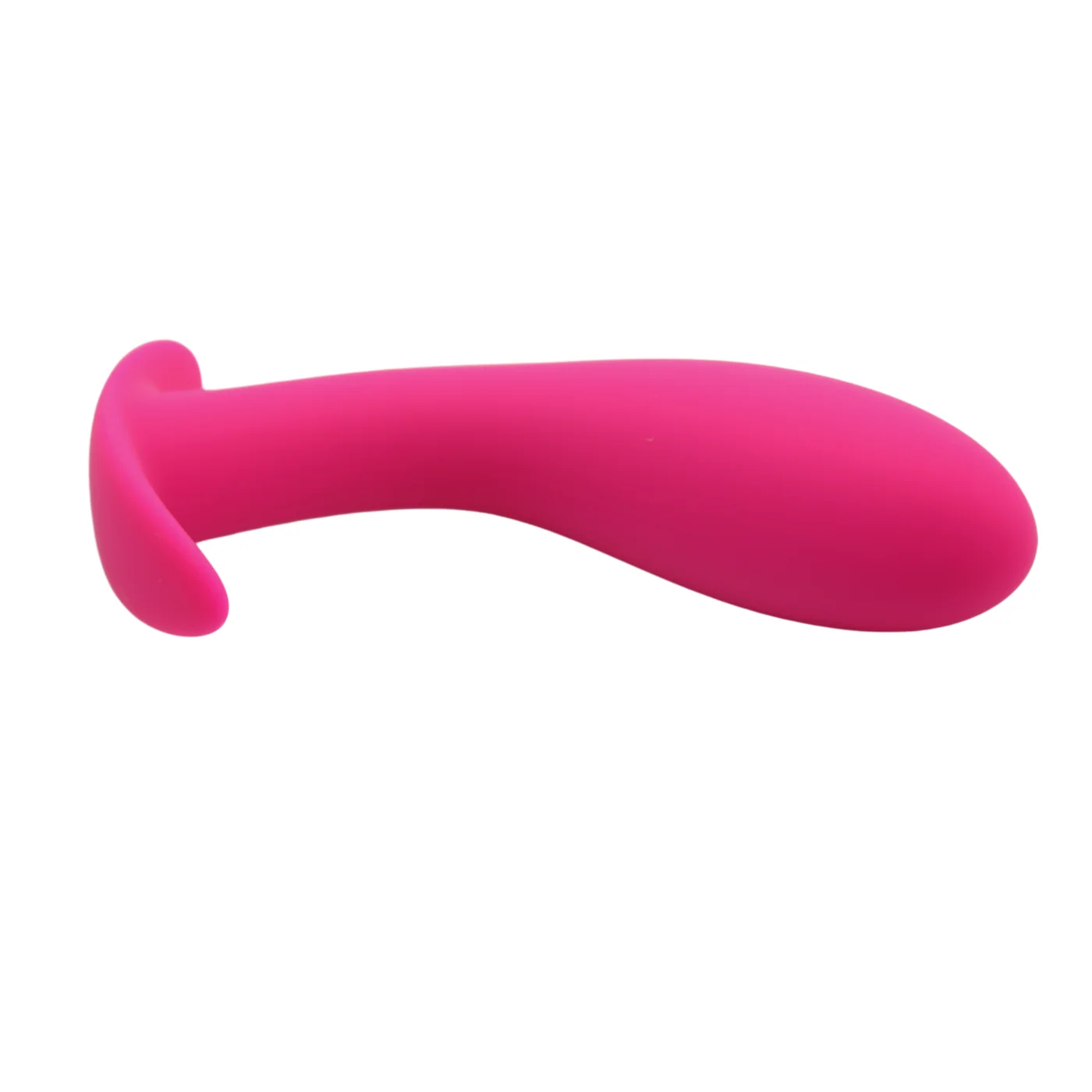 Curved Silicone Butt Plug with Flared Base for Anal Play