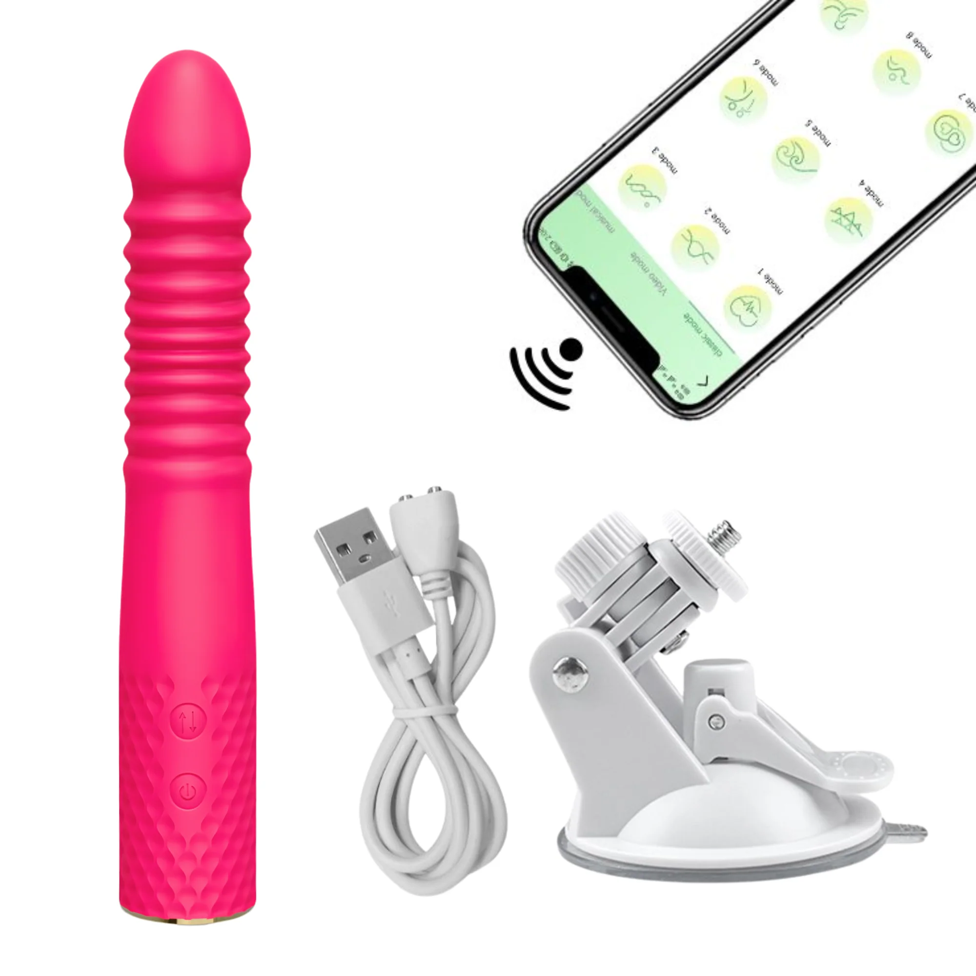 Thrusting and Vibrating Suction Cup Dildo - Easy, Deep, Hands-free O's!