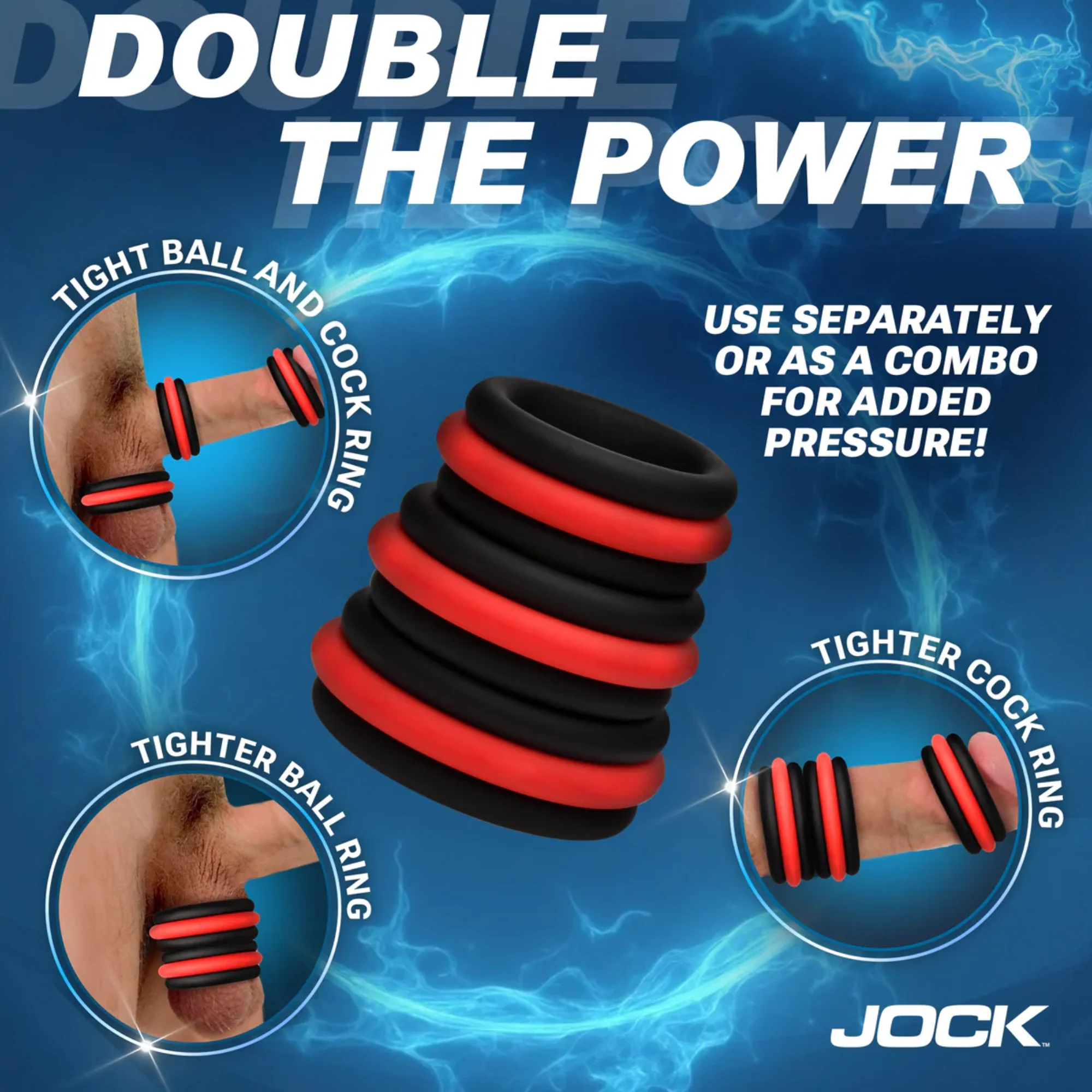 Jock Enhancers 2-in-1 Silicone Cock Ring Set
