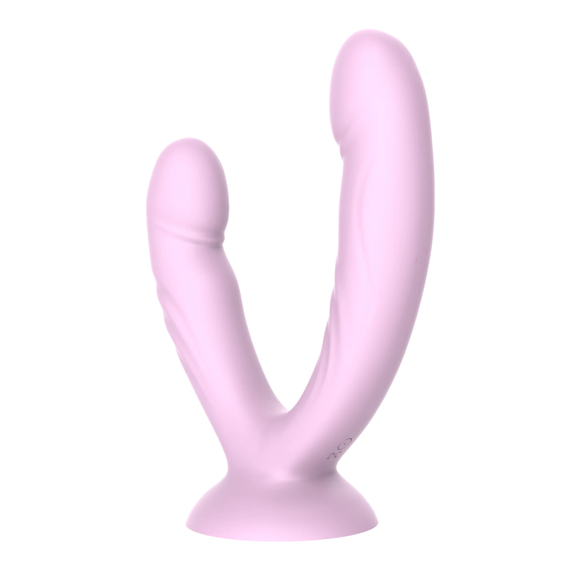 Suction-cup Double Penetration Vibrator - Dual Vibrating Shafts Offer Hands-Free Pleasure!