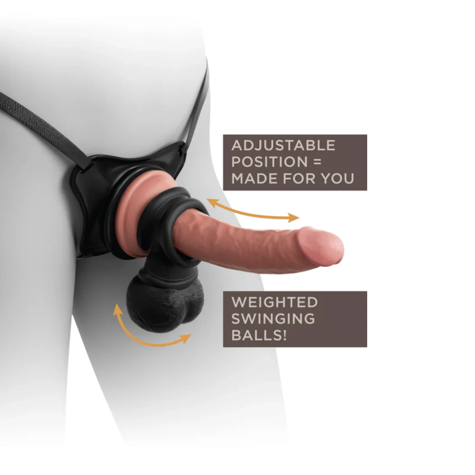 King Cock Deluxe Silicone Body Dock Strap-on Kit with Swinging Balls and 8" Dildo