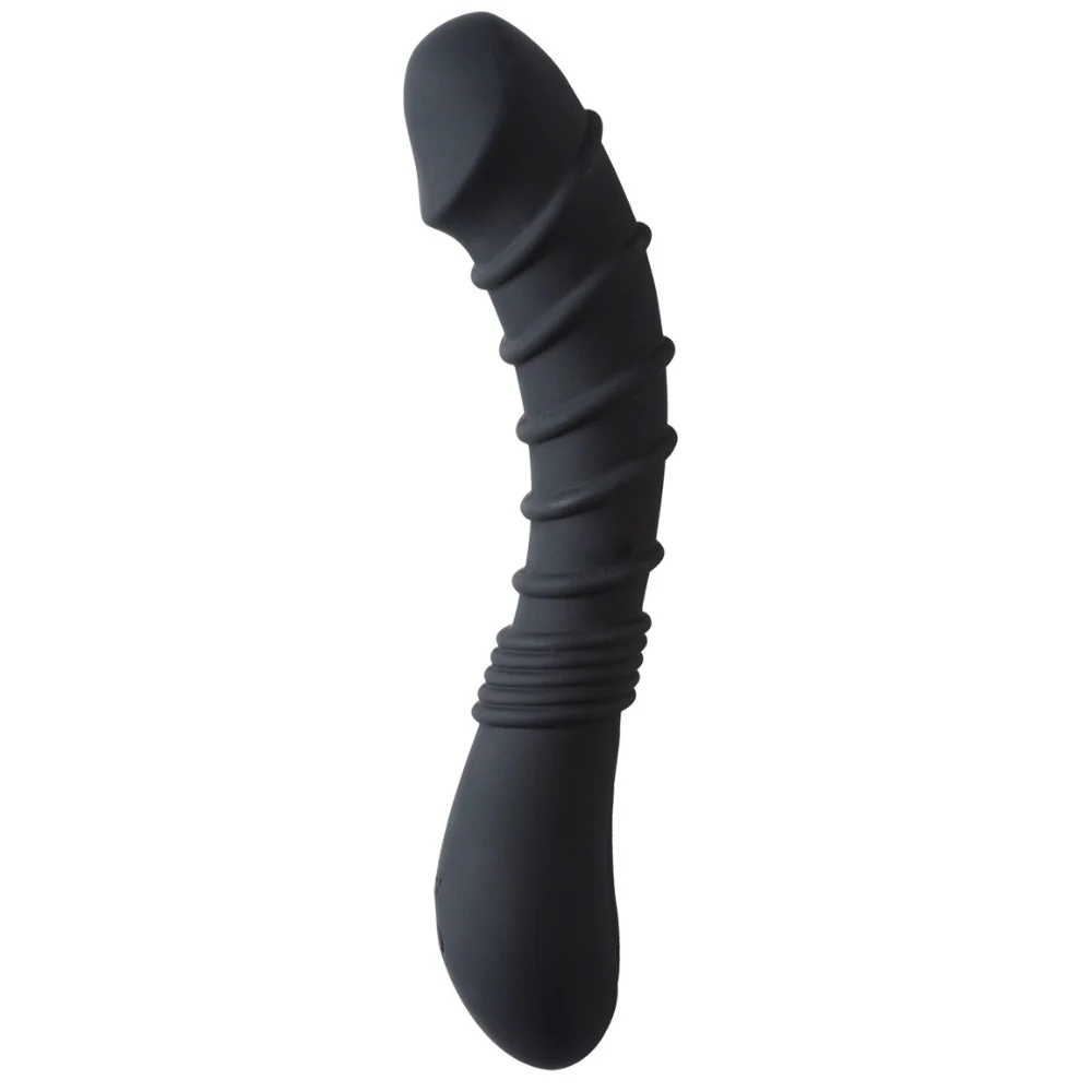 Ringed 硅胶振动强力假阳具，适用于G点与P点高潮