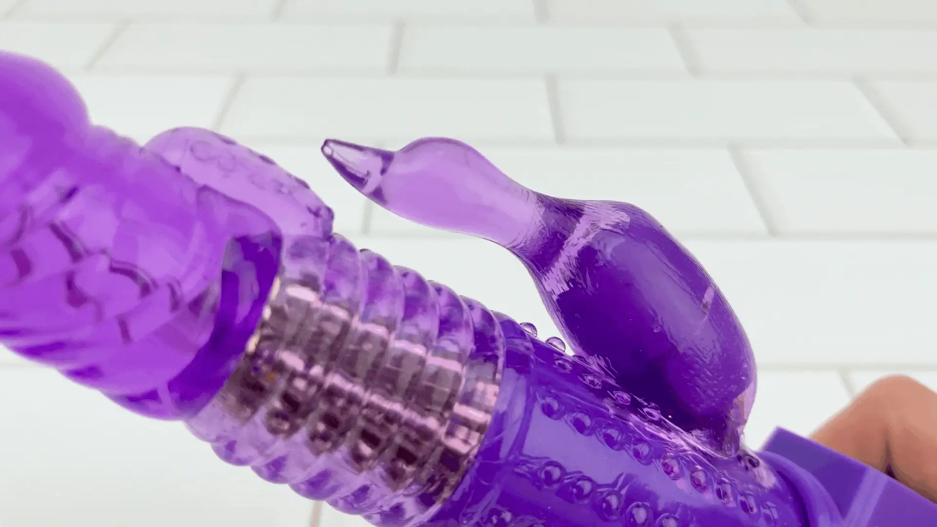 Rotating Dual Action Vibrator with Textured Shaft and Clitoral Stimulation
