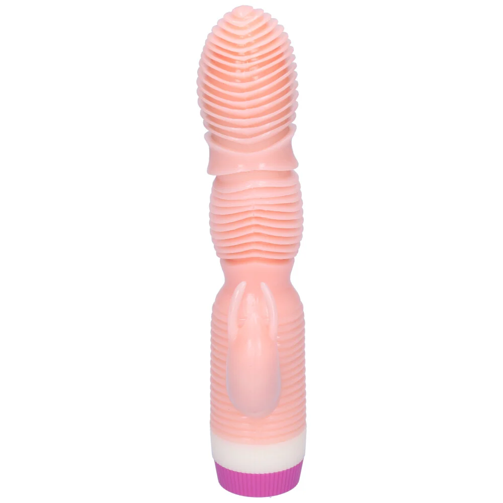 Rippled Triple Stimulating Power Vibrator for Clitoral, G-Spot and Anal Play