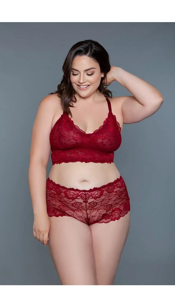 Cindy Lace Cami Set with High Rise Boyshort
