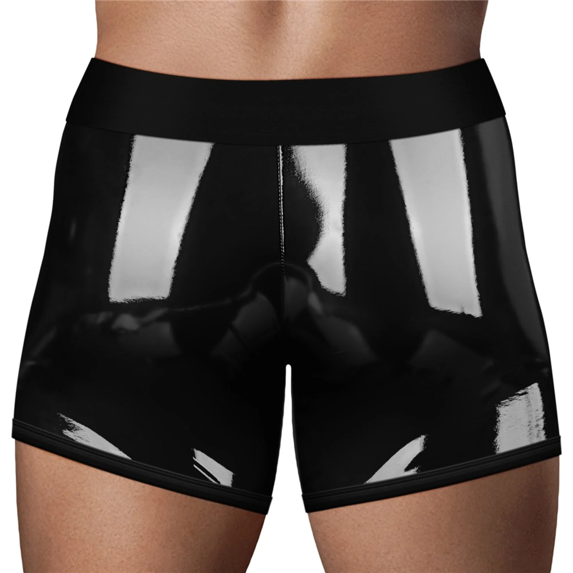 INGEN Chic Strap-On Shorts Faux Leather Packing Shorts with O-Ring