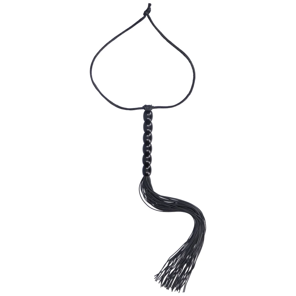 Mini BDSM Tassel Flogger with Wrist Band in Silicone