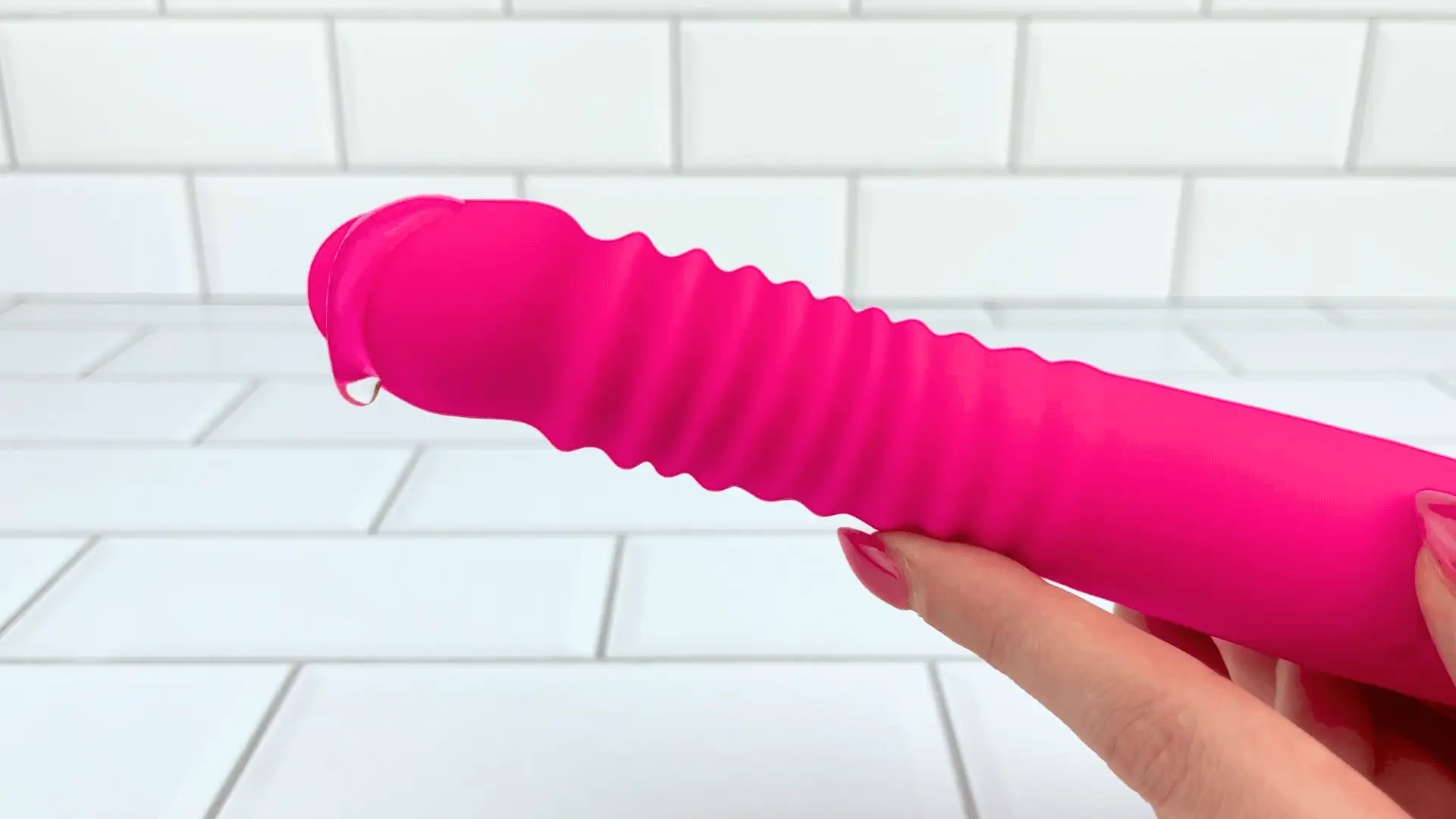 Thrusting and Vibrating Suction Cup Dildo - Easy, Deep, Hands-free O's!