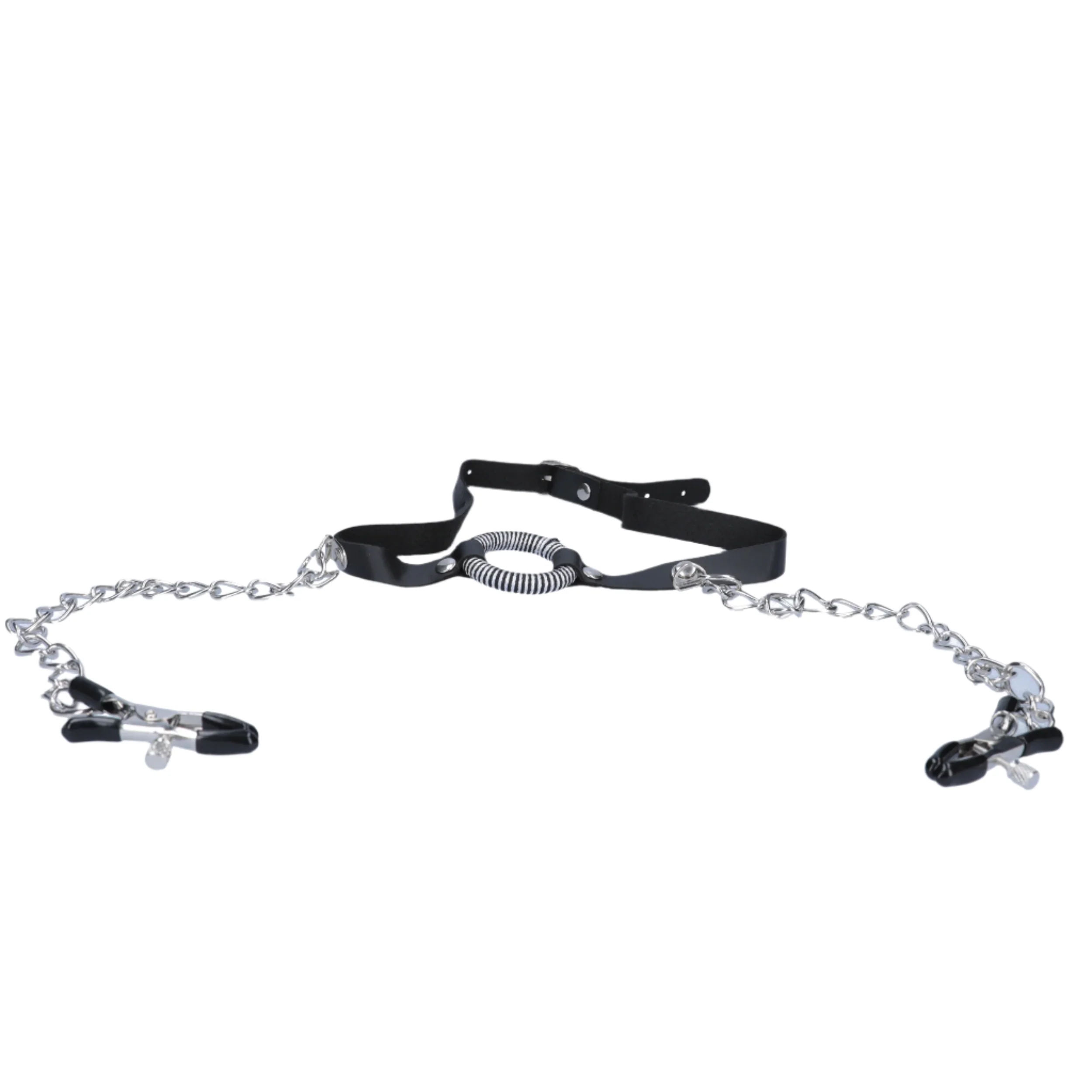 Fetish Fantasy Series O-Ring Gag with Adjustable Nipple Clamps