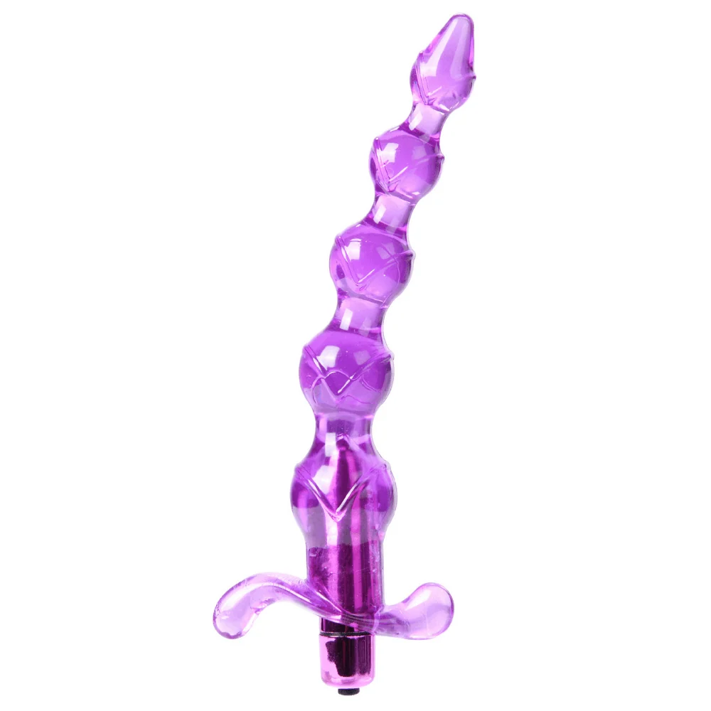 Vibrating Jelly Anal Beads in 2 Colors with One-Speed Bullet
