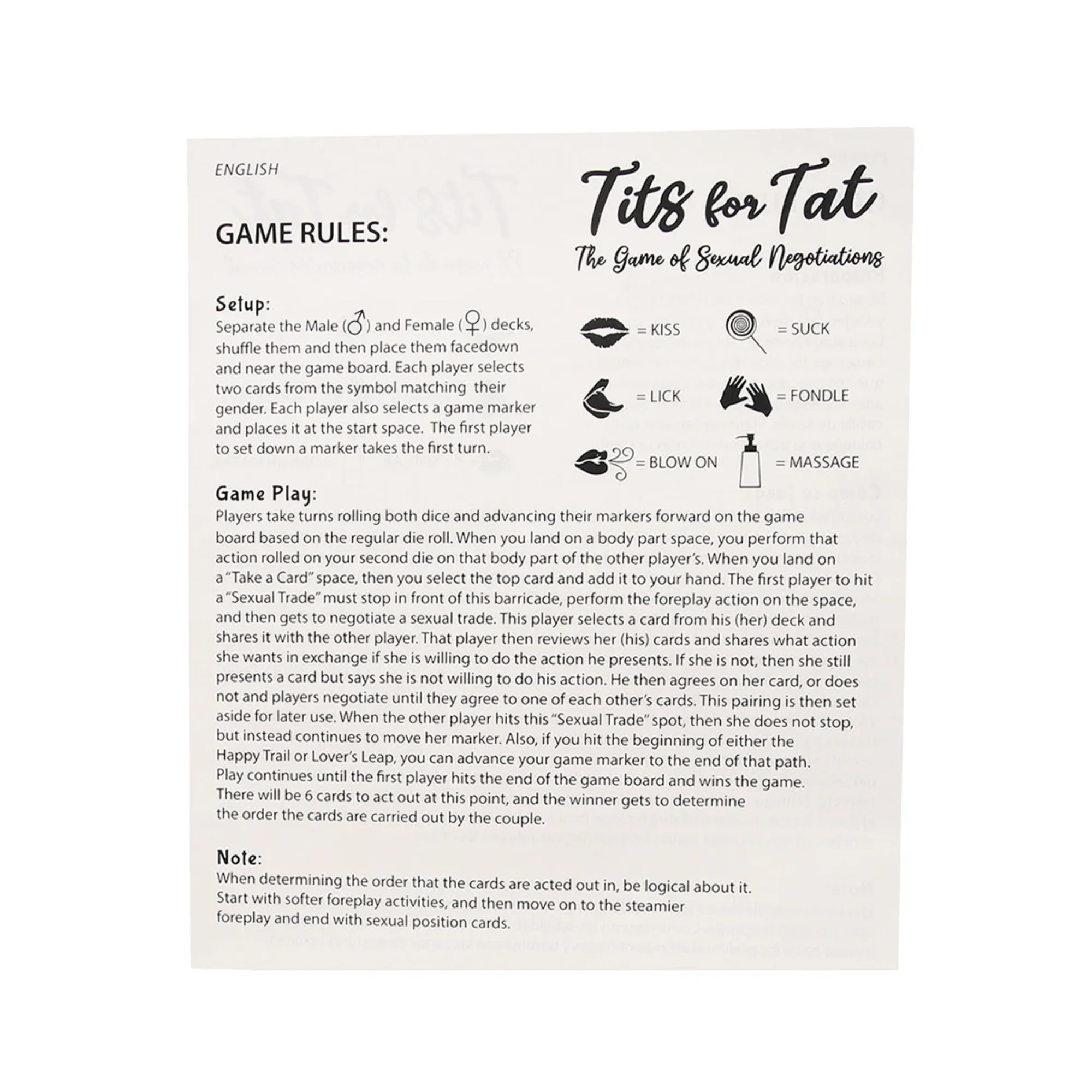 Tits for Tat Couples Game for Flirty Foreplay and Sexual Trades