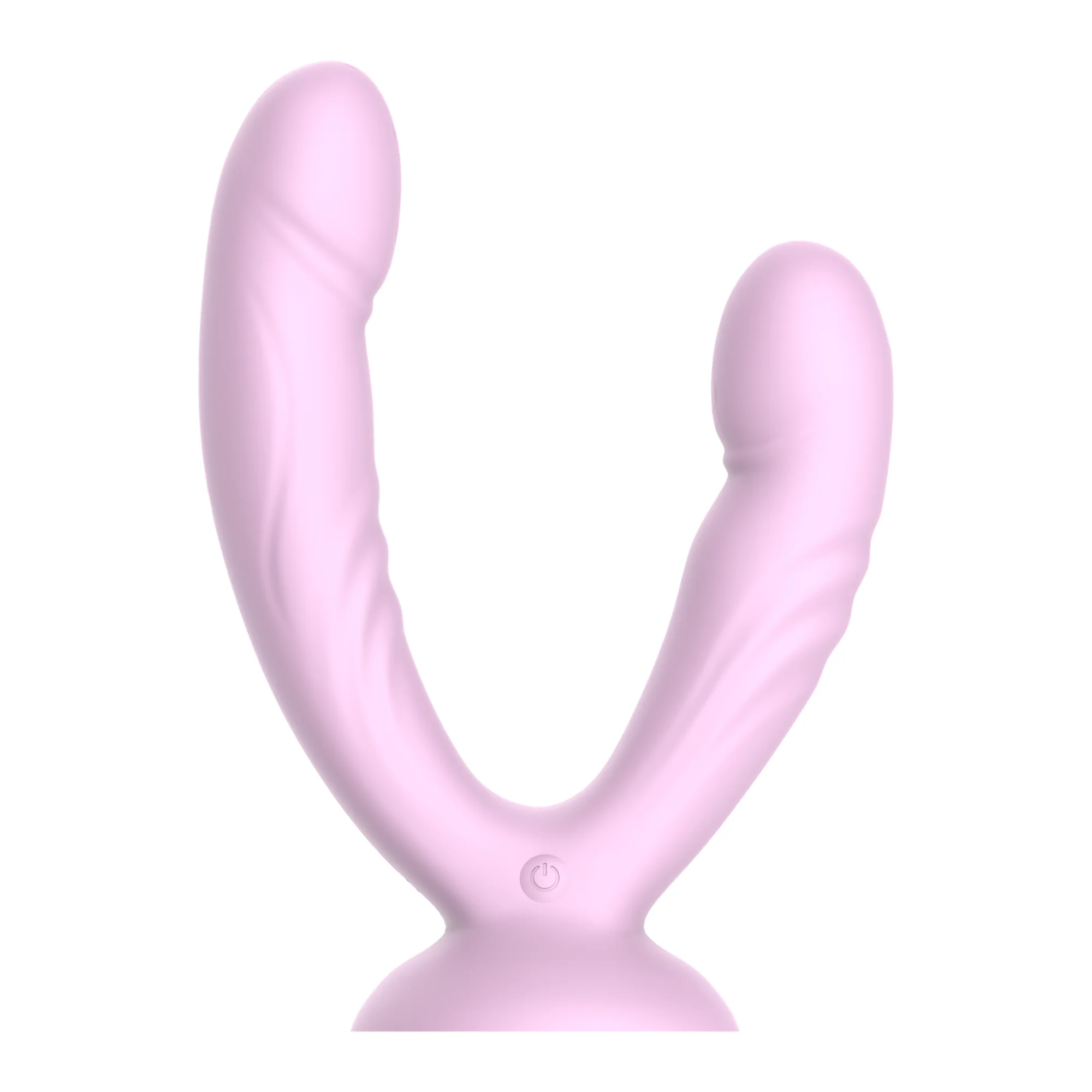 Suction-cup Double Penetration Vibrator - Dual Vibrating Shafts Offer Hands-Free Pleasure!