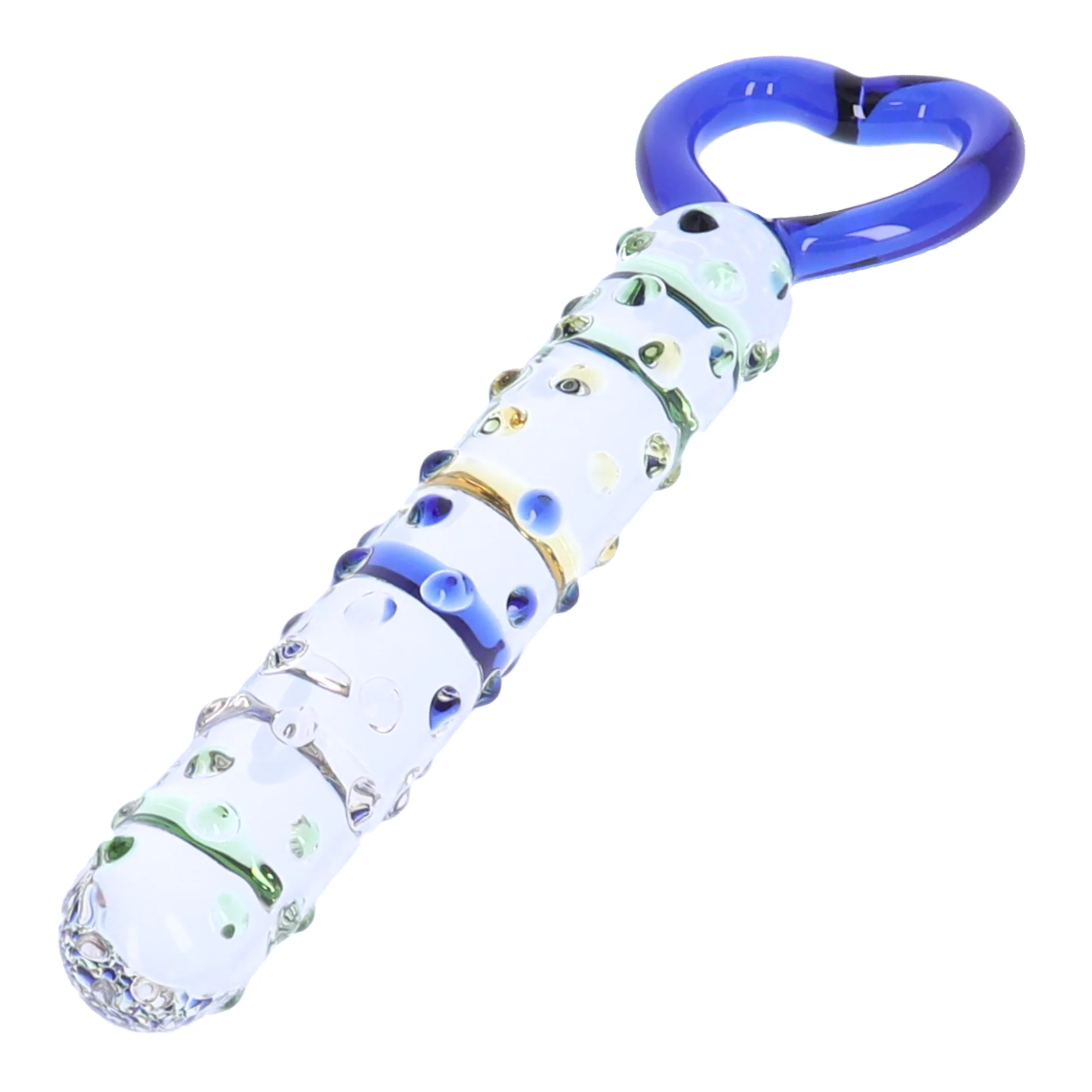 Crystal Glass Dildo With Heart Handle for G-Spot Pleasure